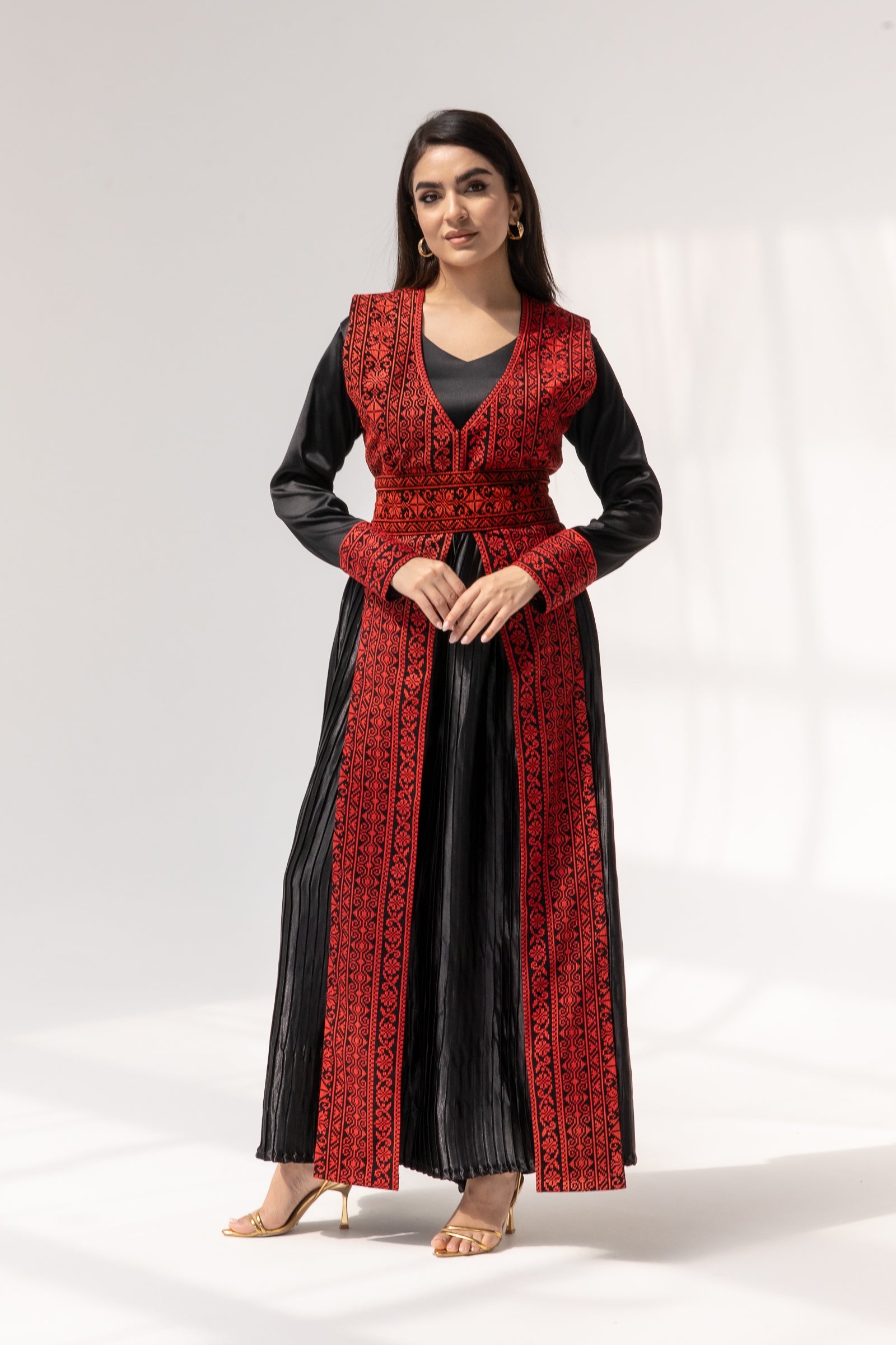 Black dress with Embroidered Overlay