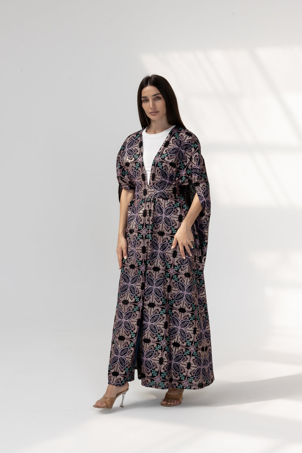 Embroidered Cape with Matching Belt