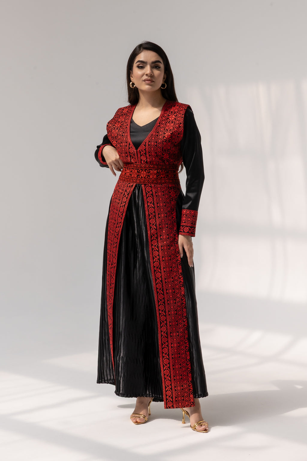 Black dress with Embroidered Overlay