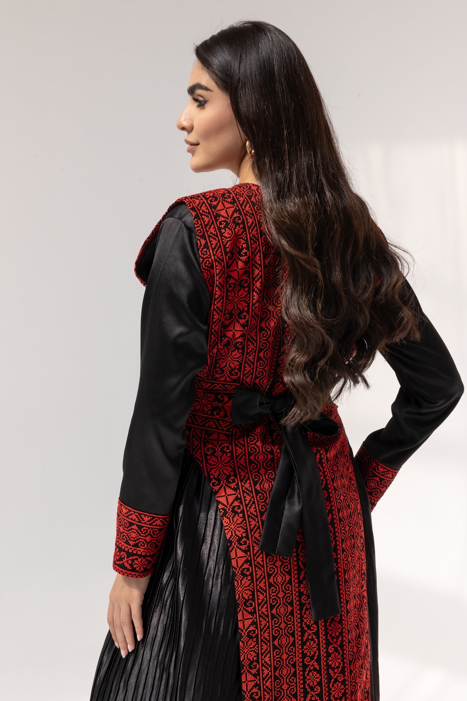 Black dress with Embroidered Overlay