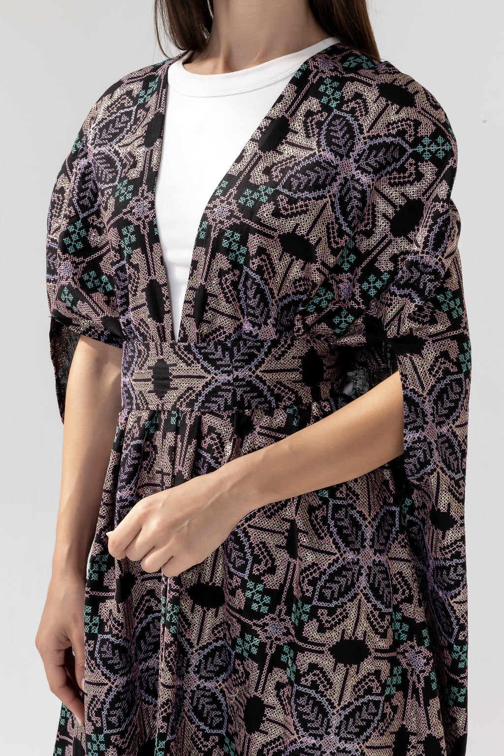 Embroidered Cape with Matching Belt