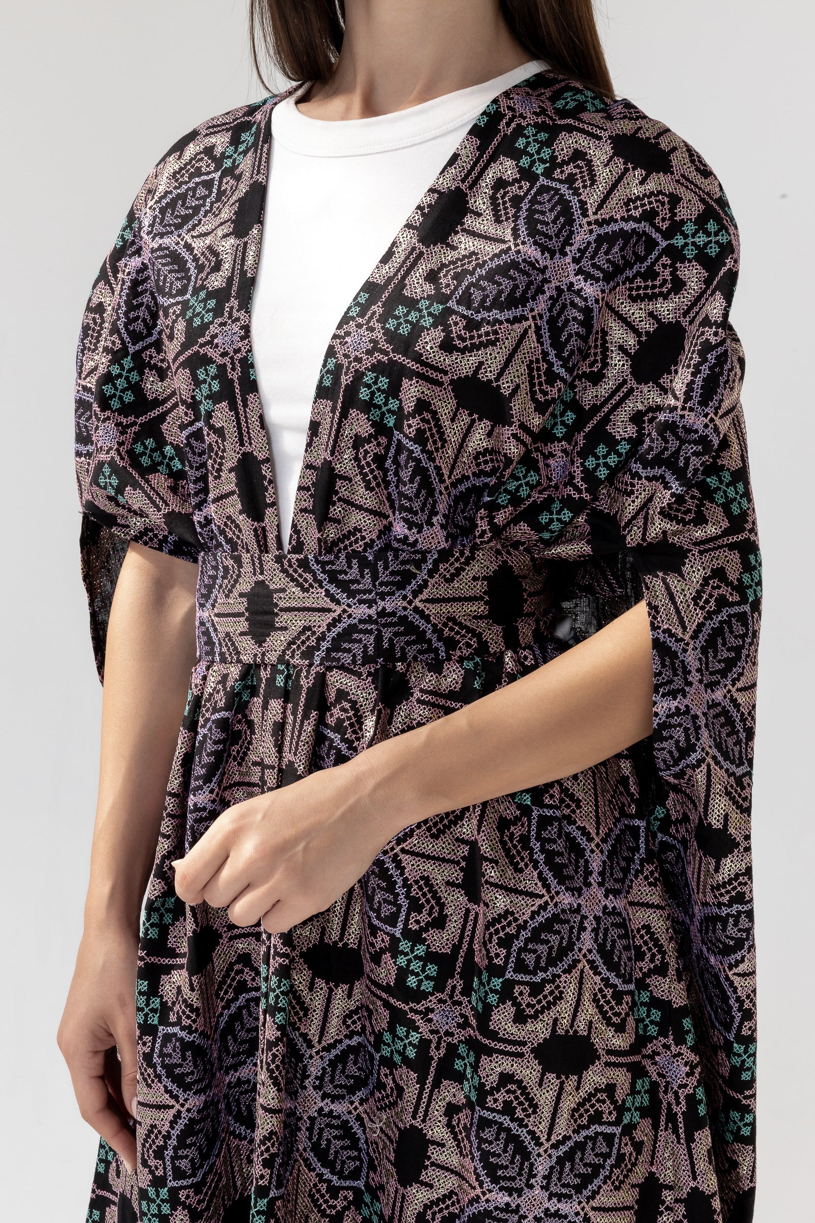 Embroidered Cape with Matching Belt