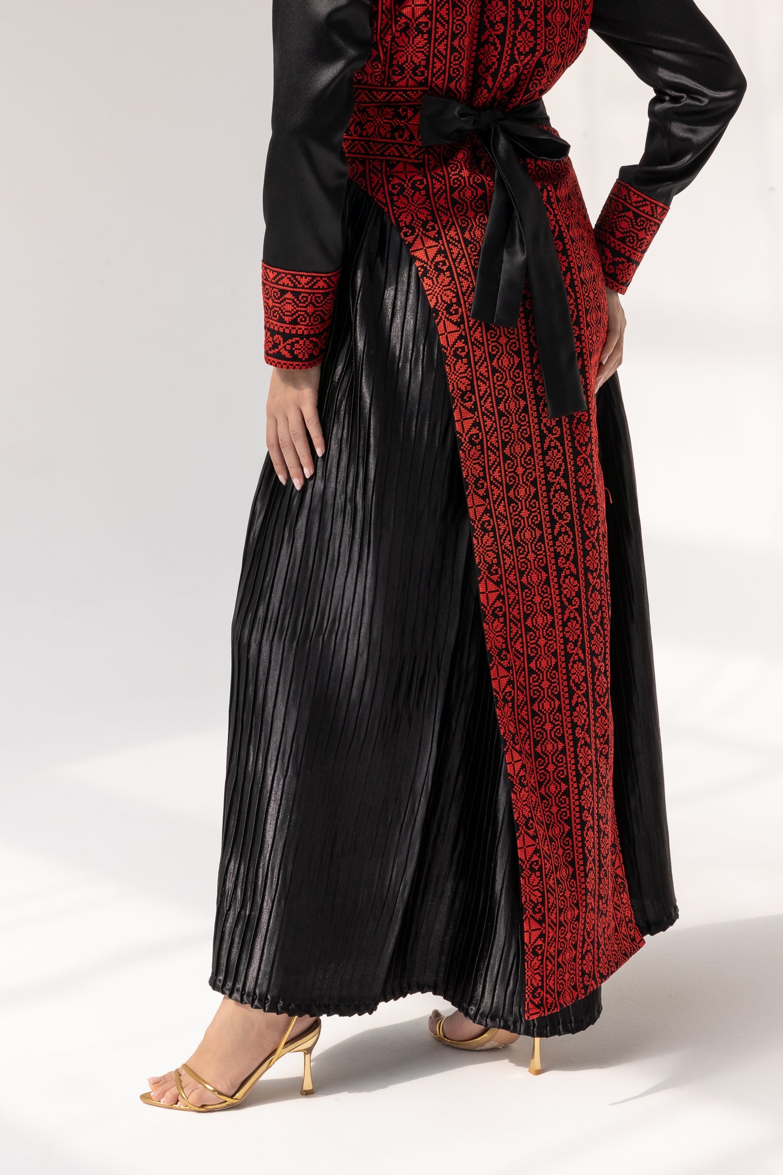 Black dress with Embroidered Overlay