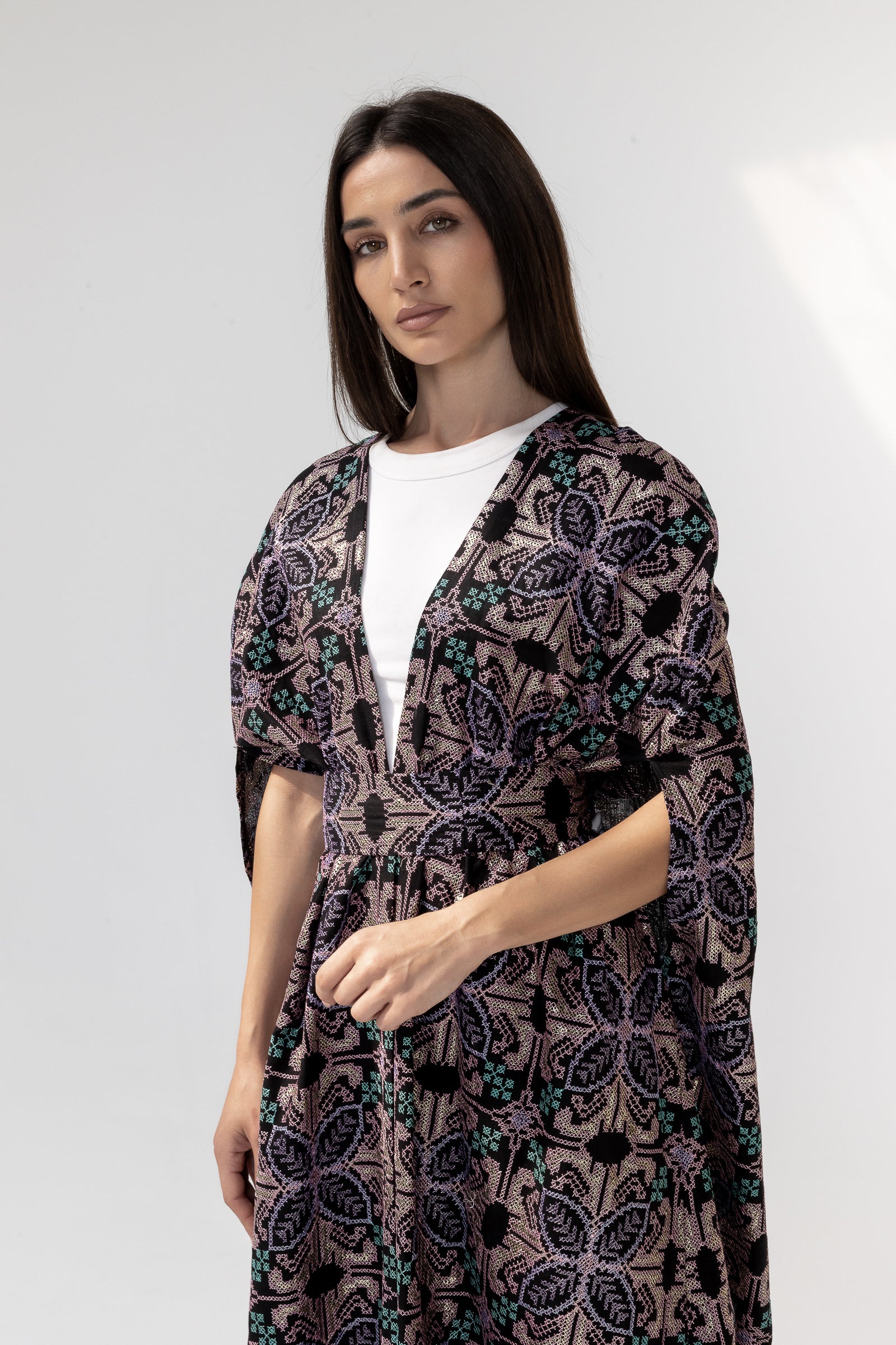 Embroidered Cape with Matching Belt