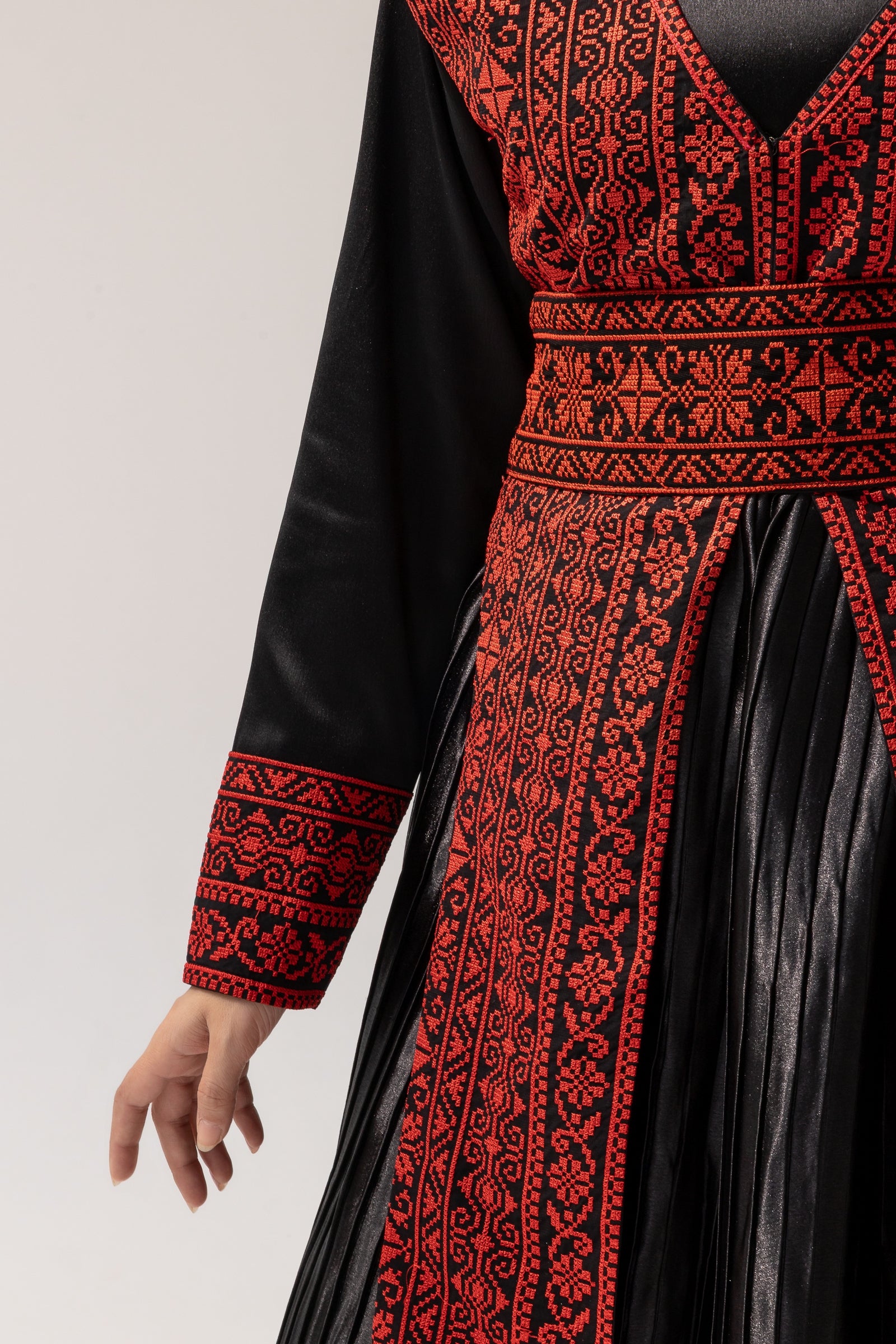 Black dress with Embroidered Overlay