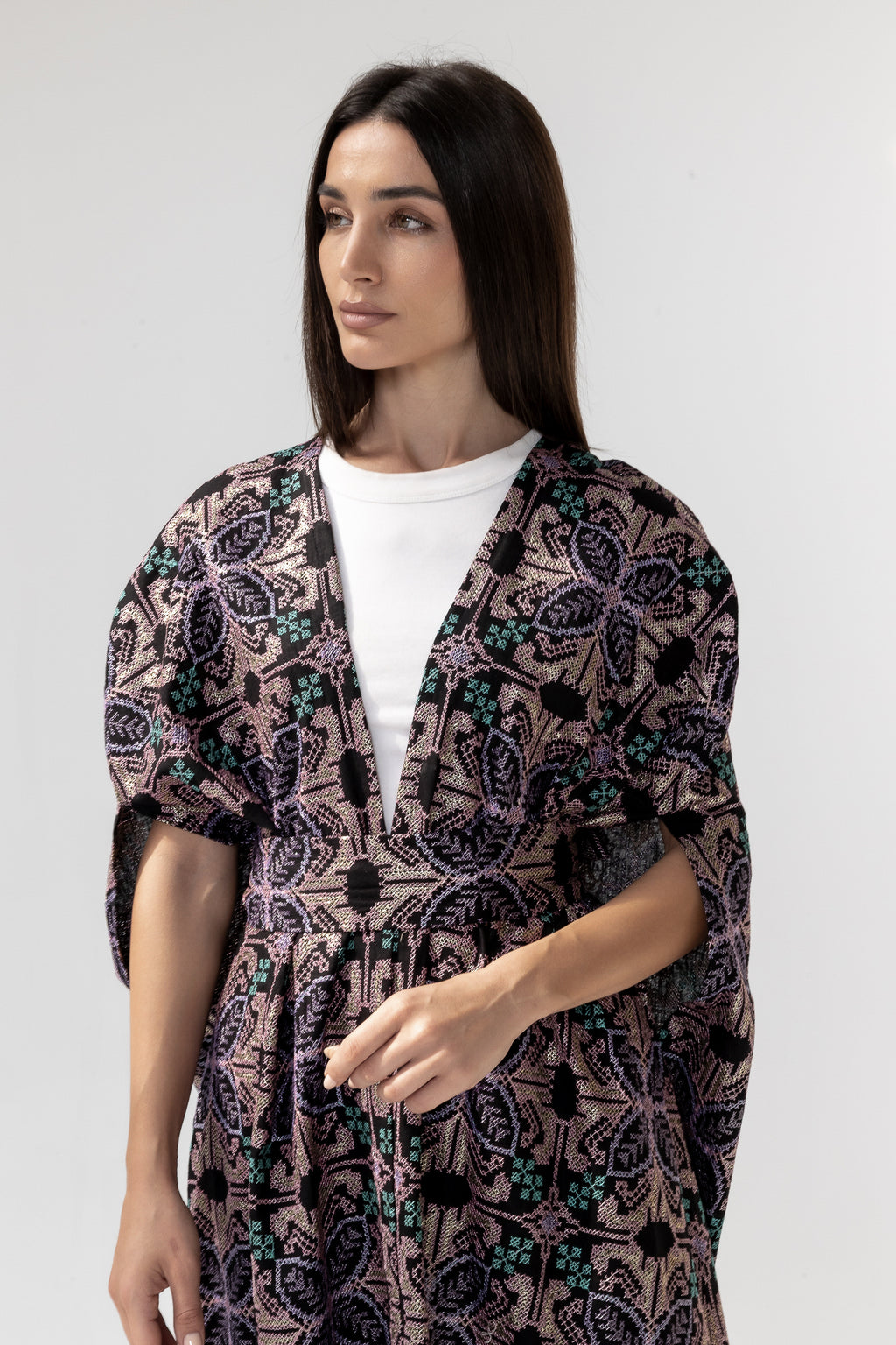 Embroidered Cape with Matching Belt