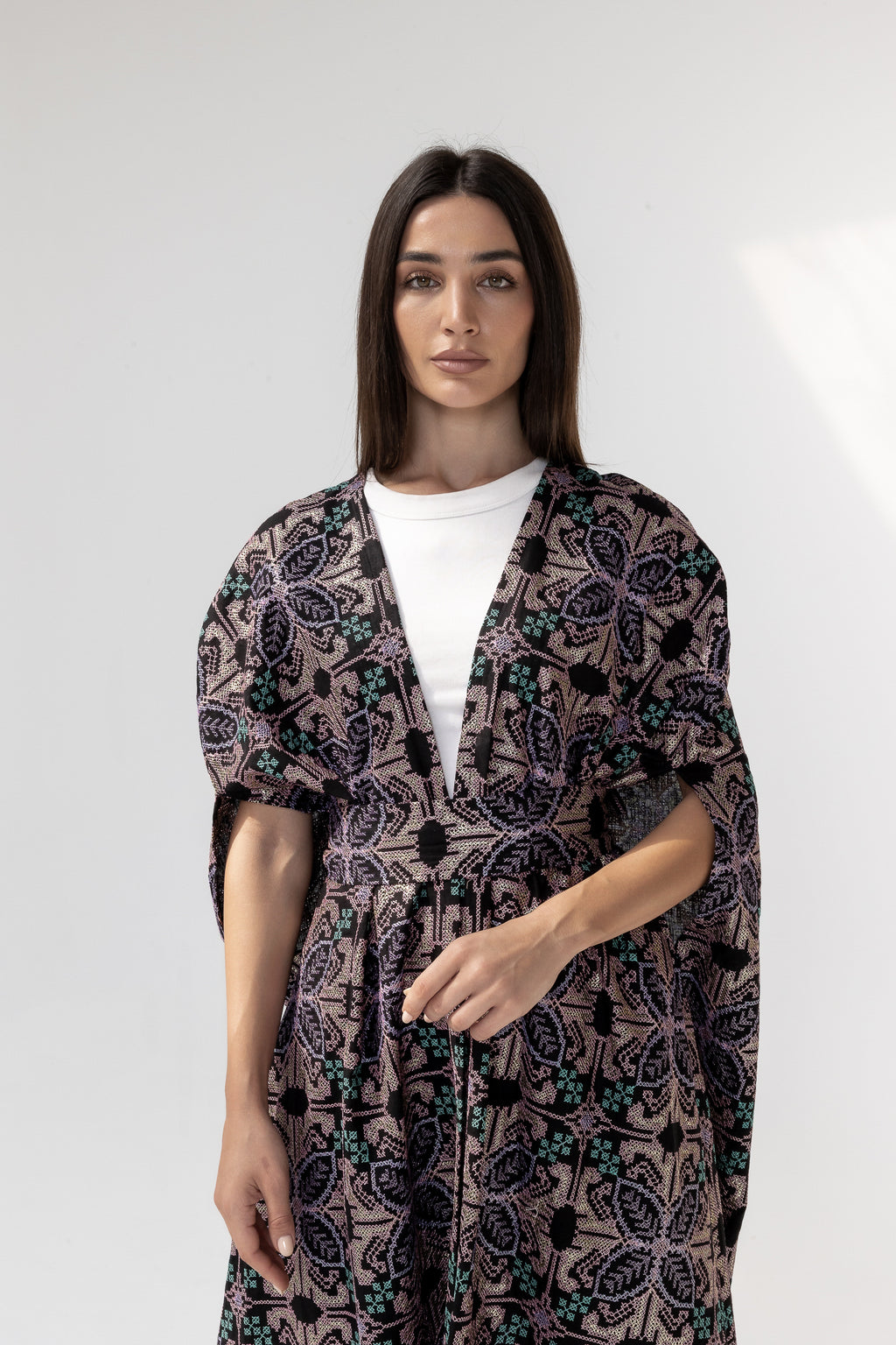 Embroidered Cape with Matching Belt