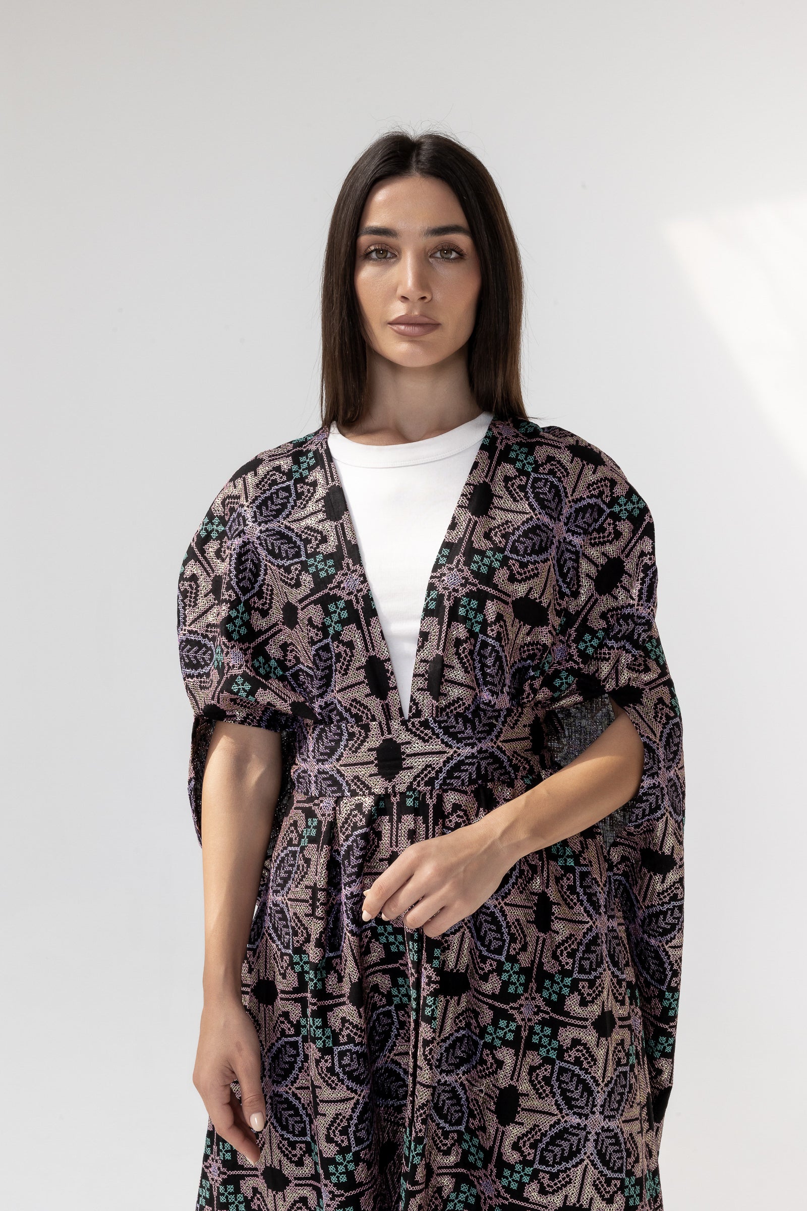 Embroidered Cape with Matching Belt