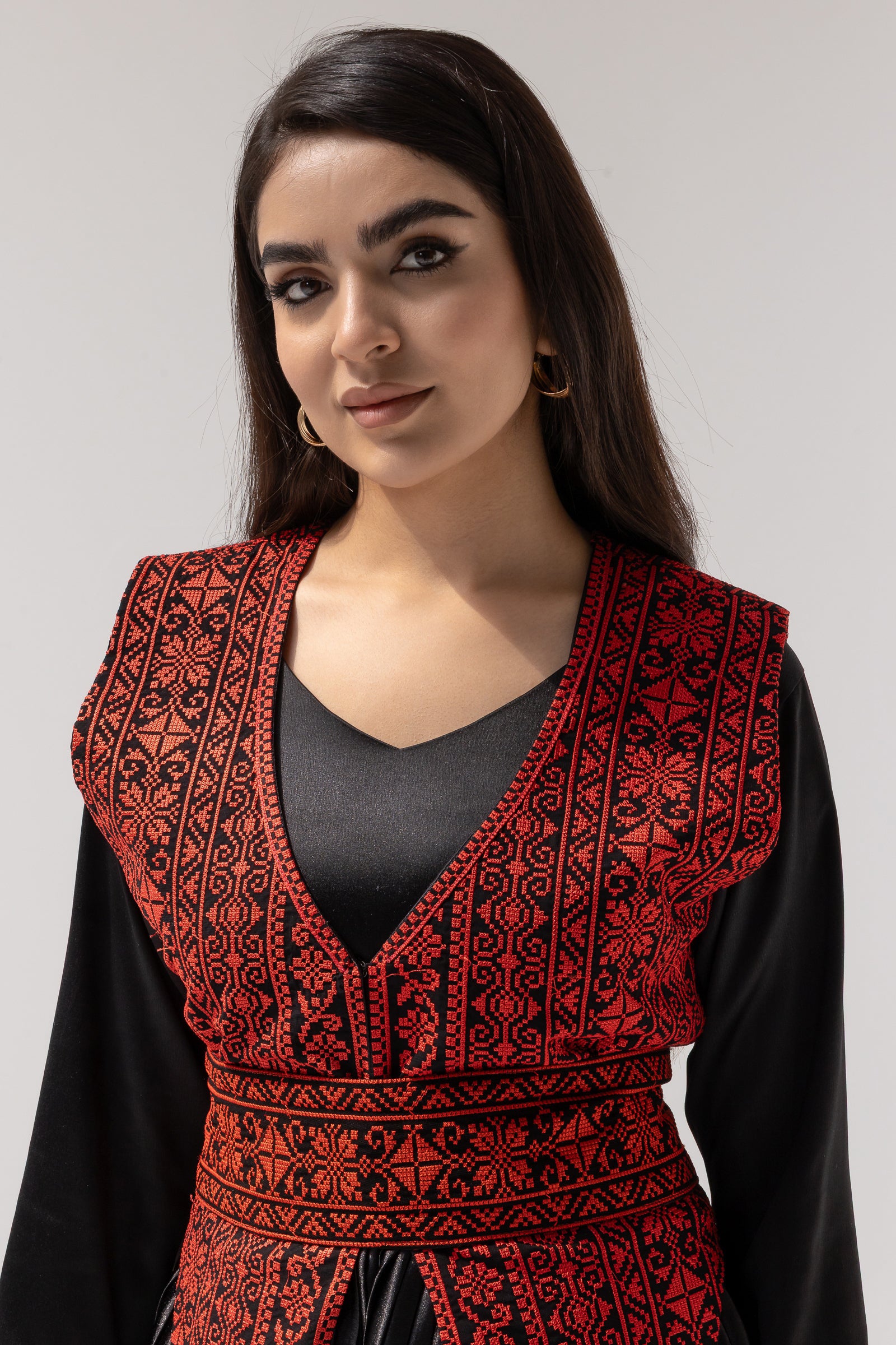 Black dress with Embroidered Overlay
