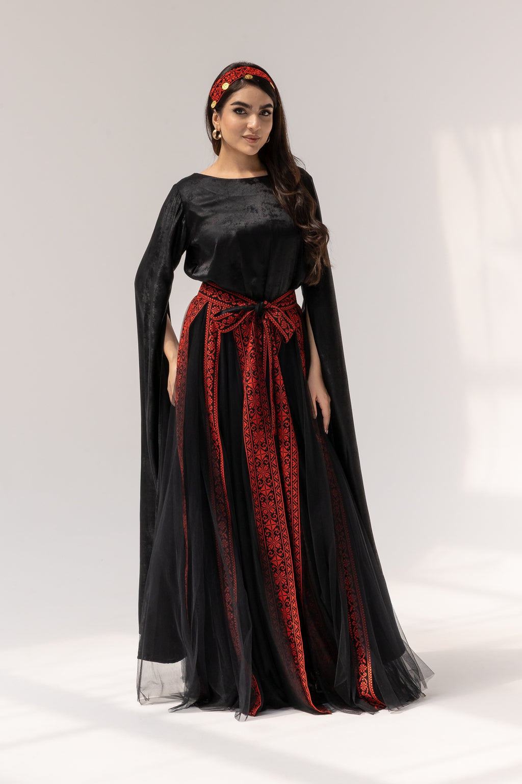 Black Dress with Detached Skirt