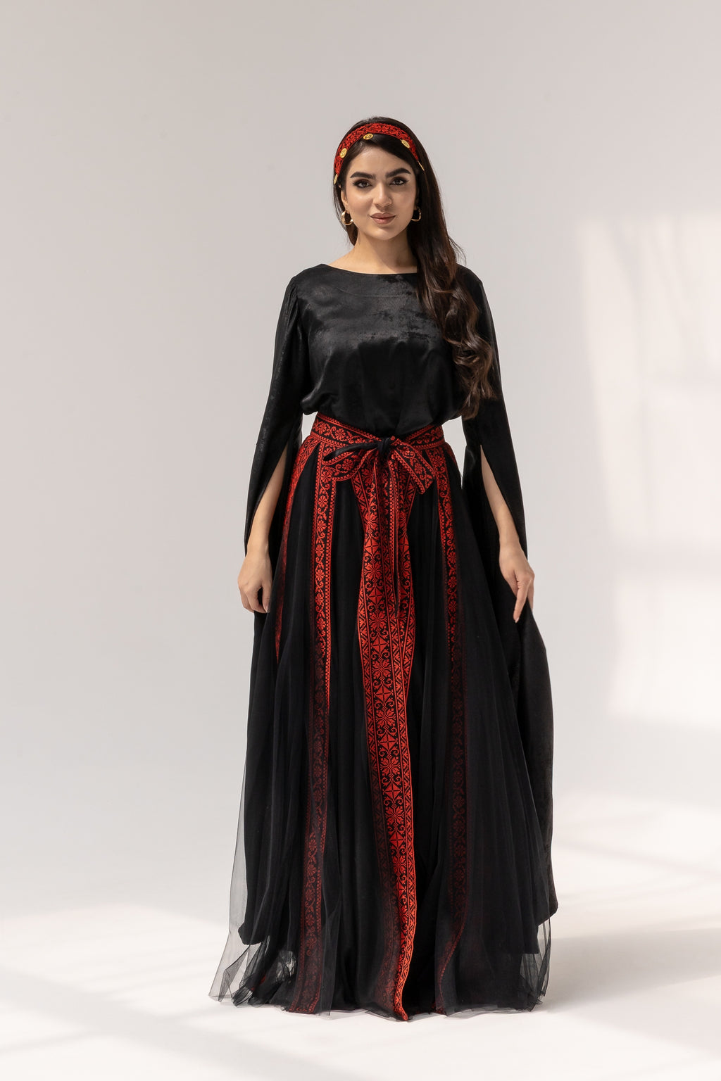 Black Dress with Detached Skirt