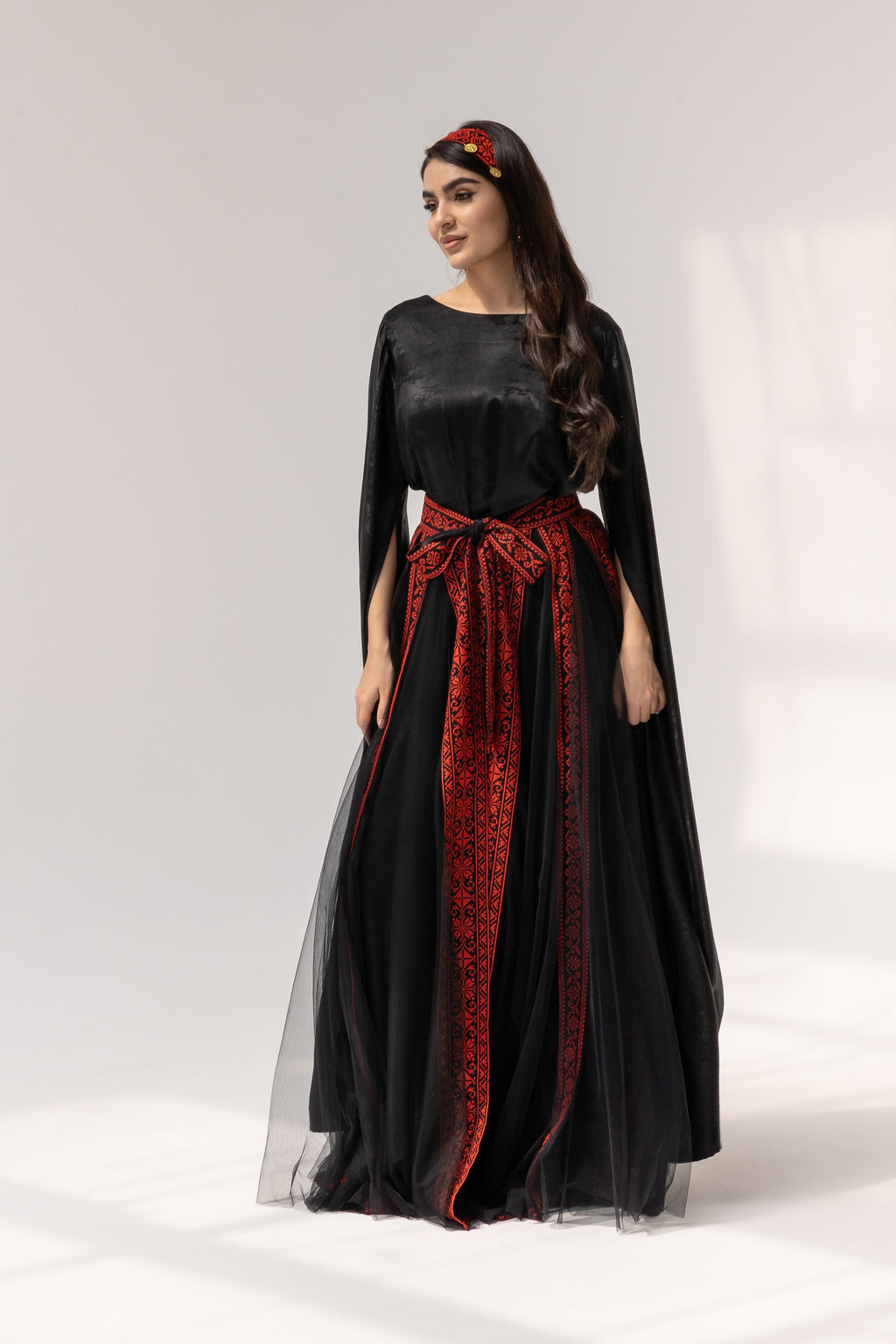 Black Dress with Detached Skirt