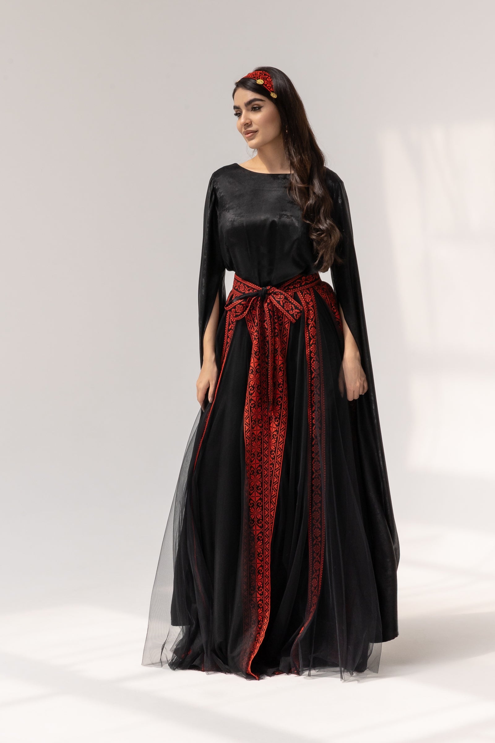 Black Dress with Detached Skirt