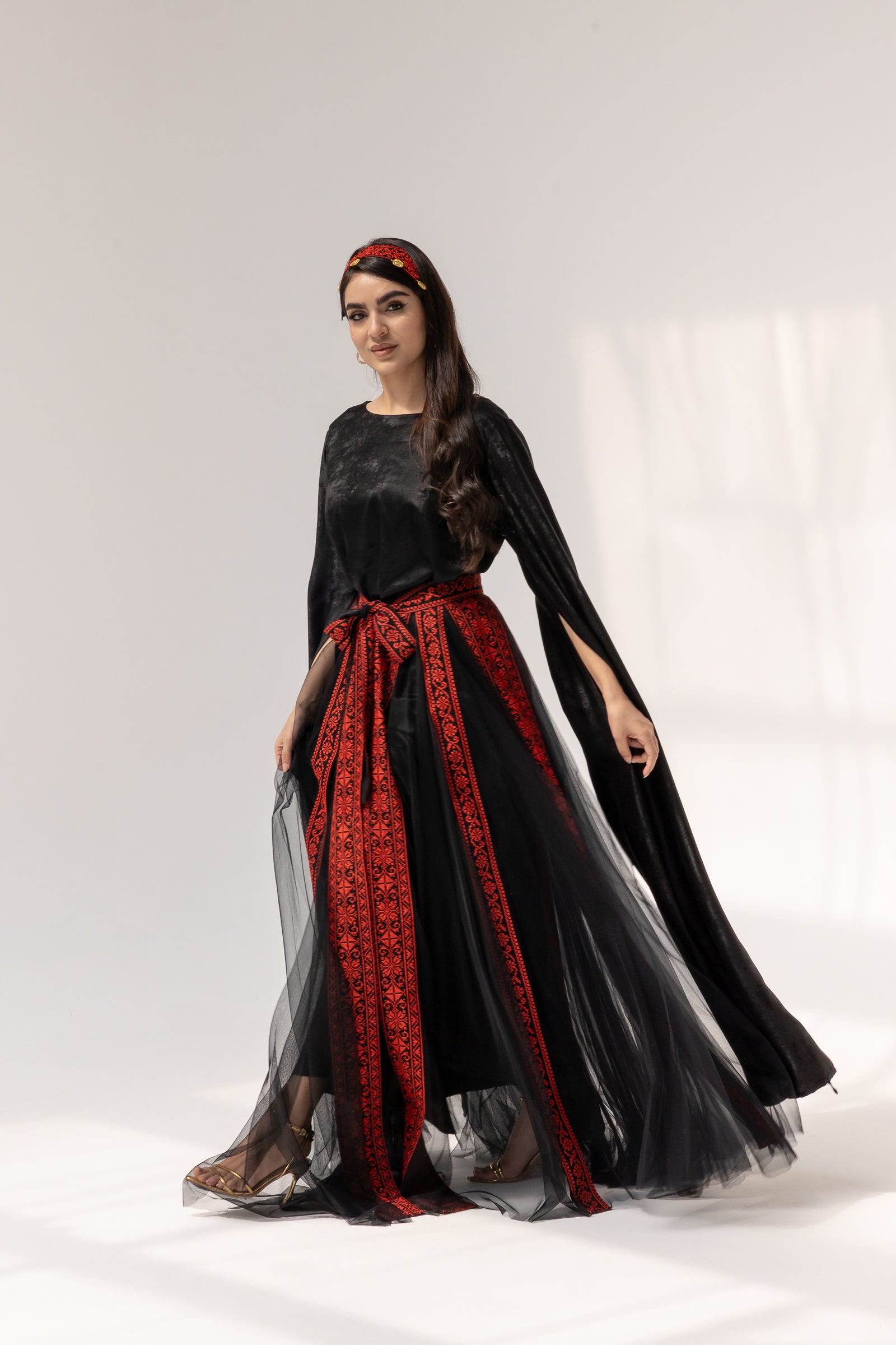Black Dress with Detached Skirt
