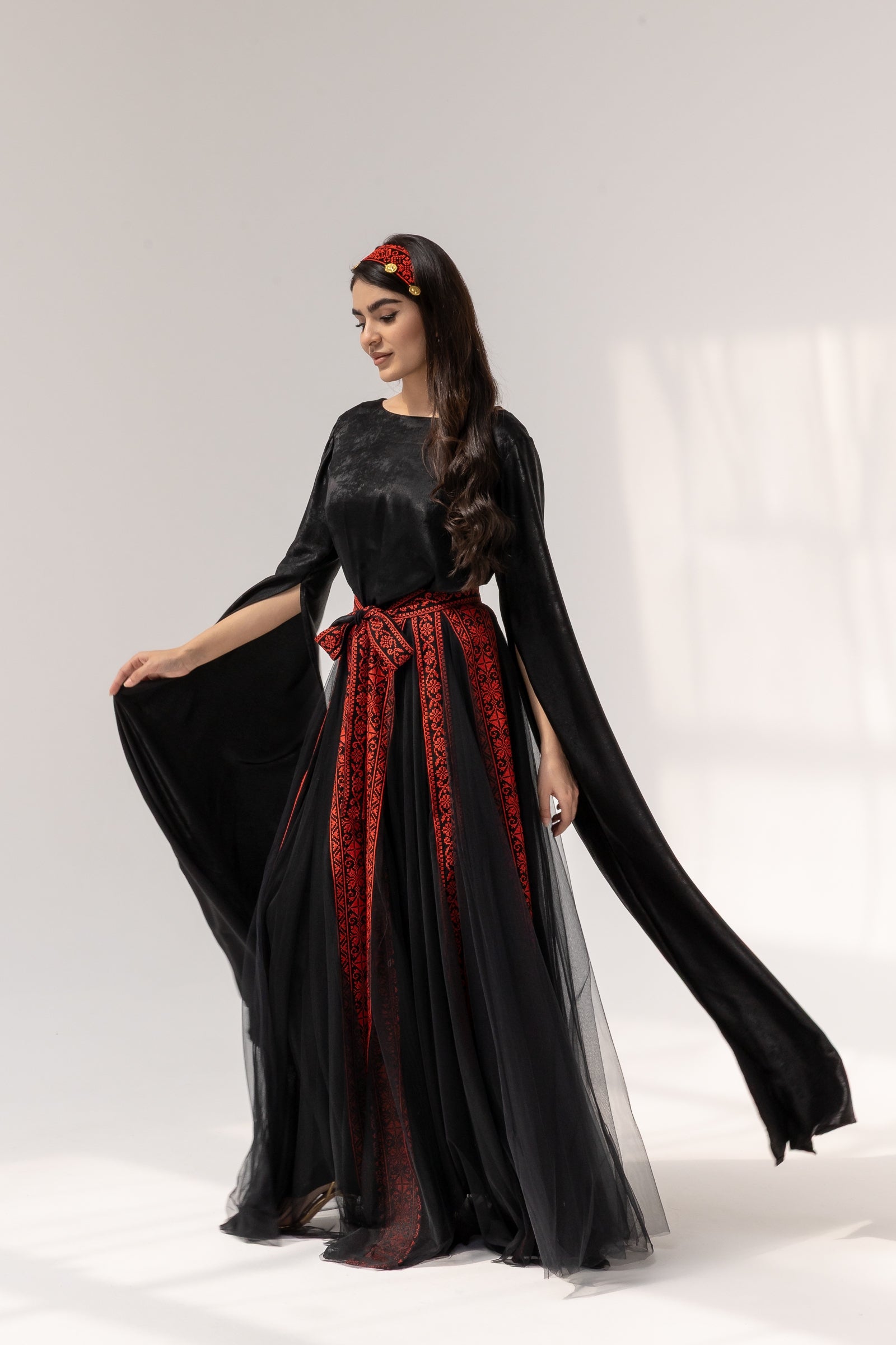 Black Dress with Detached Skirt