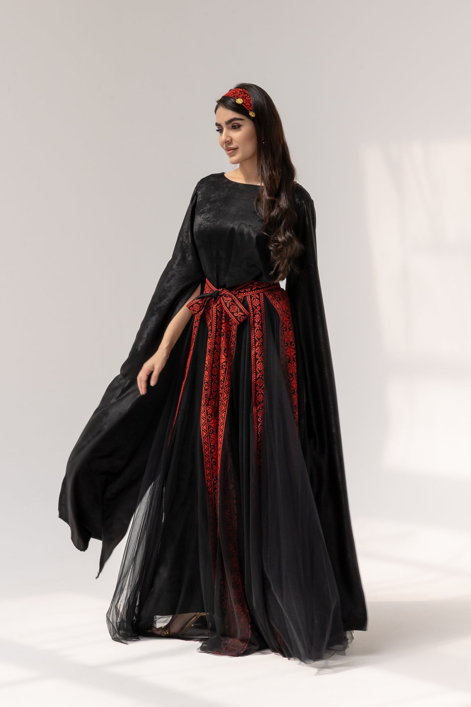 Black Dress with Detached Skirt