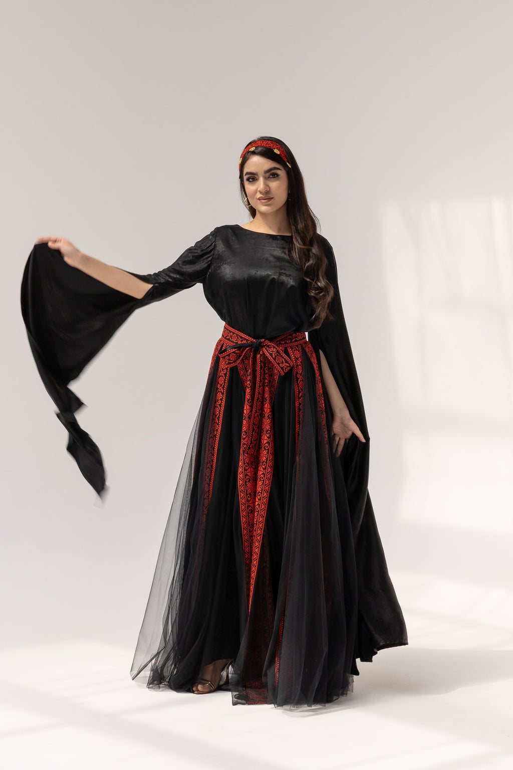 Black Dress with Detached Skirt
