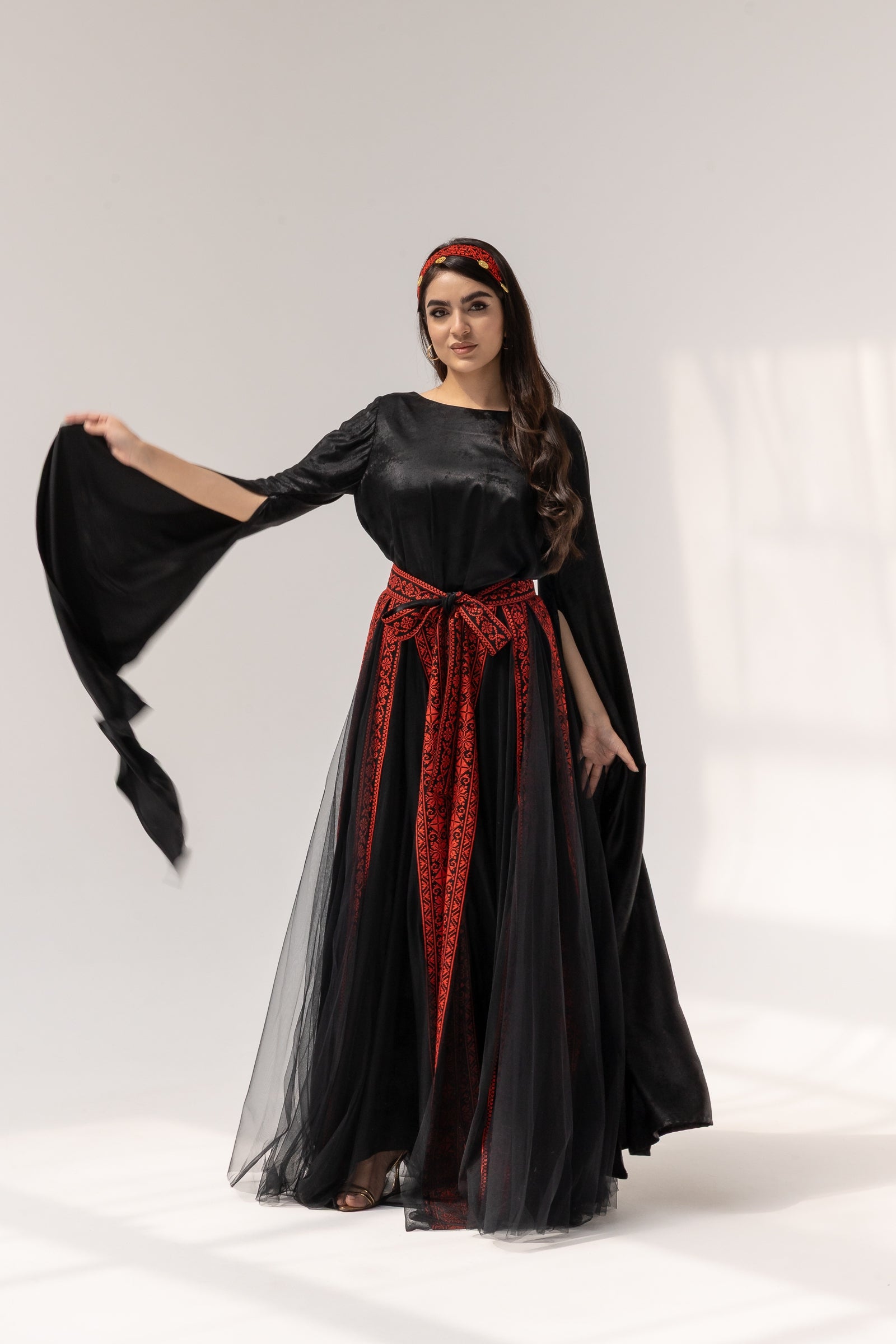 Black Dress with Detached Skirt