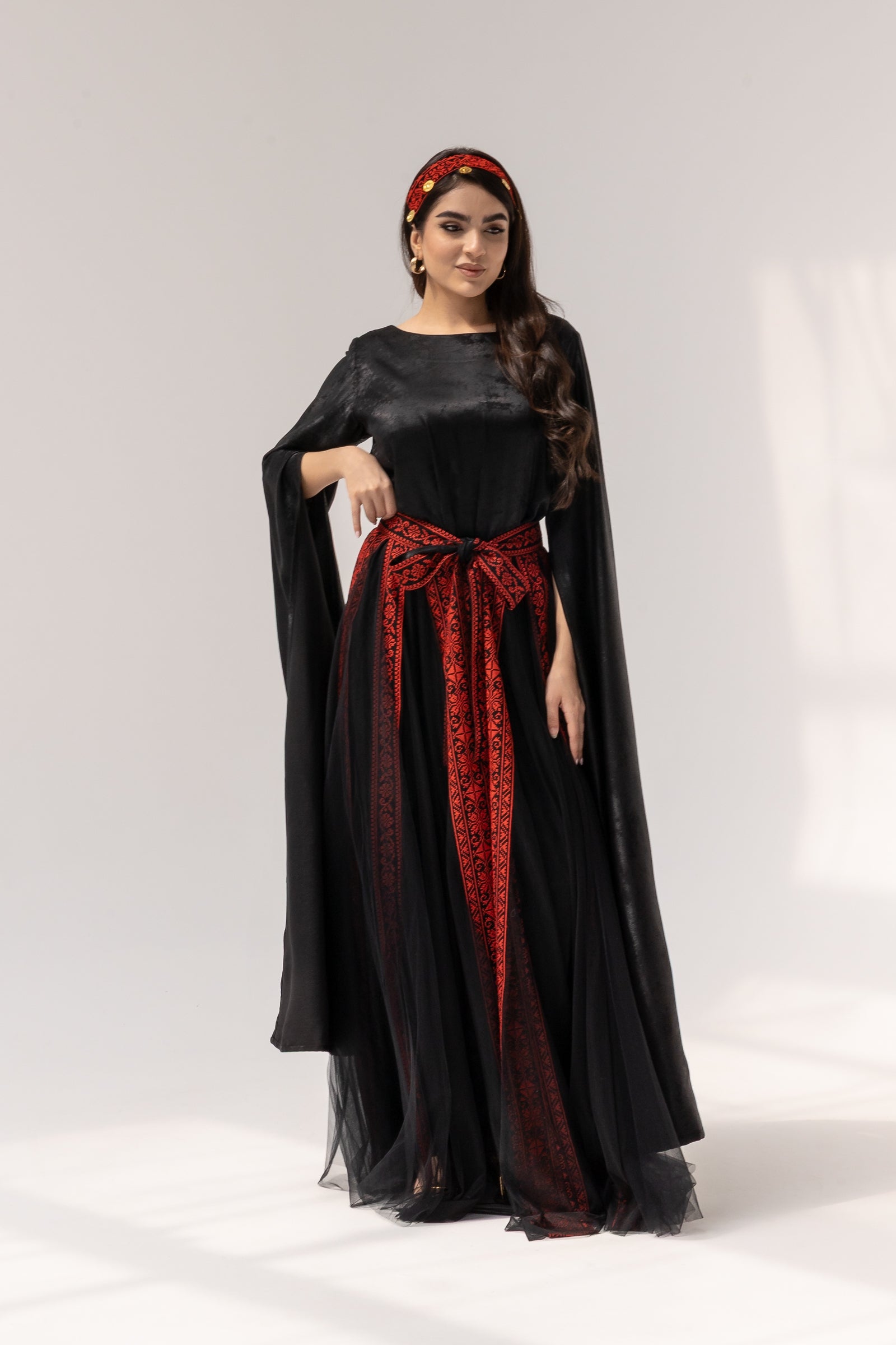 Black Dress with Detached Skirt