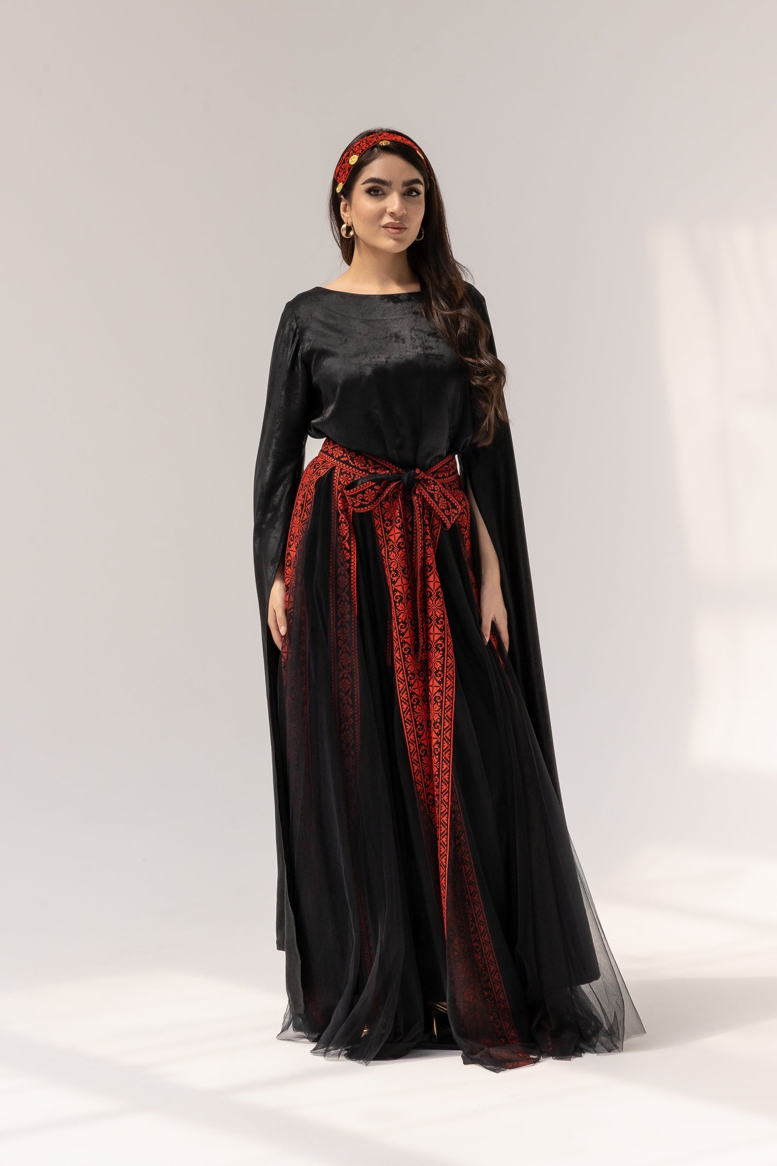Black Dress with Detached Skirt