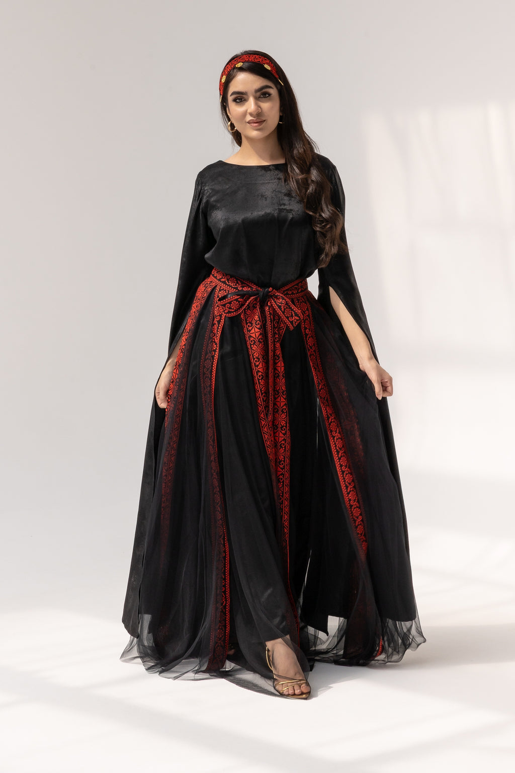 Black Dress with Detached Skirt