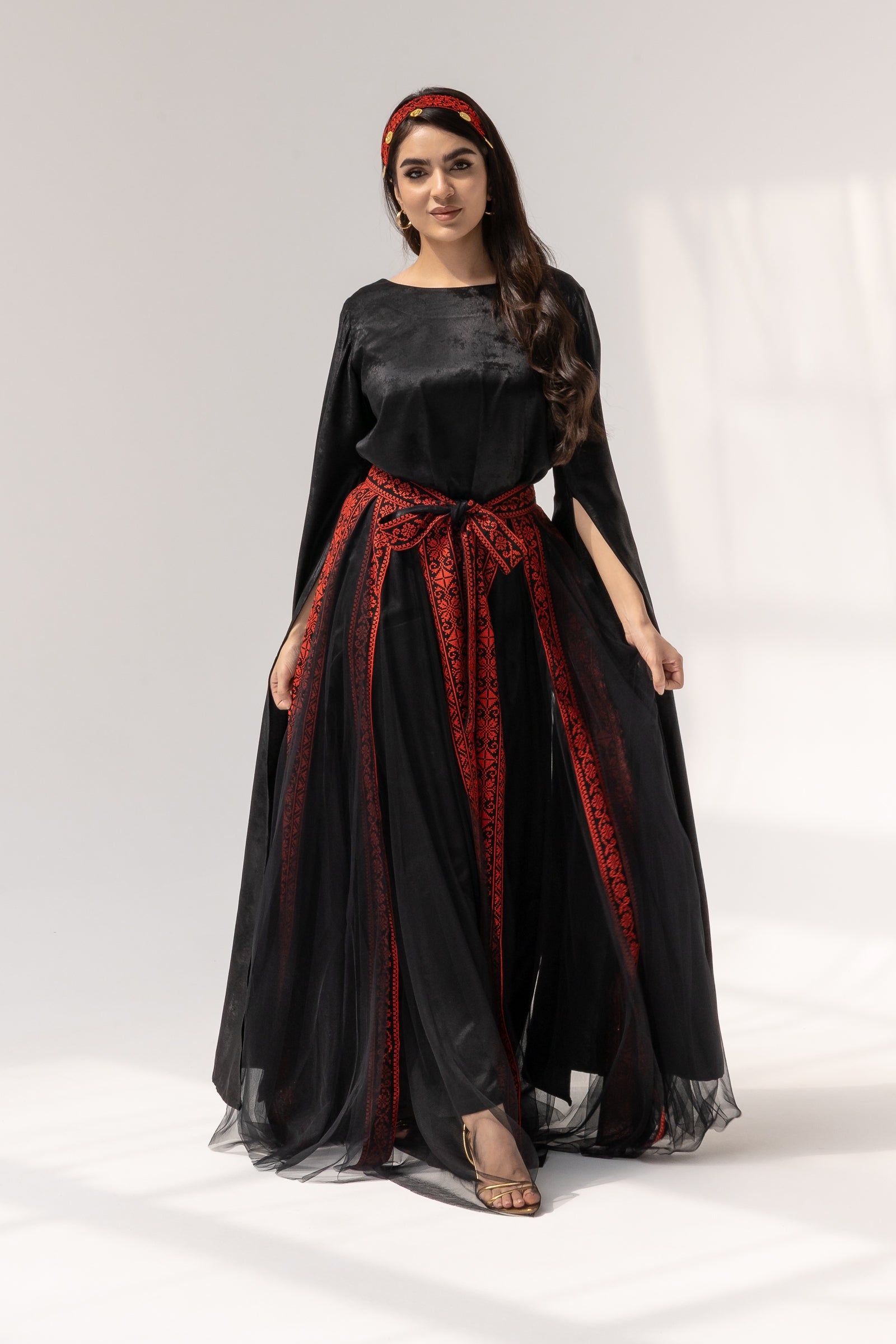 Black Dress with Detached Skirt