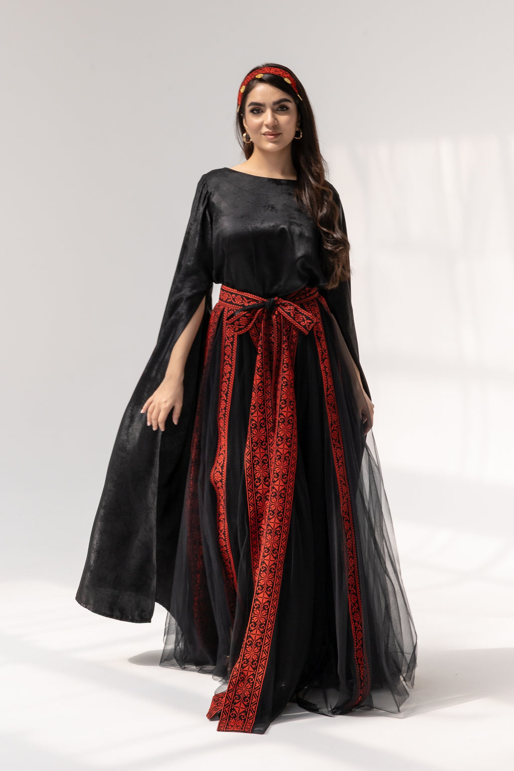 Black Dress with Detached Skirt