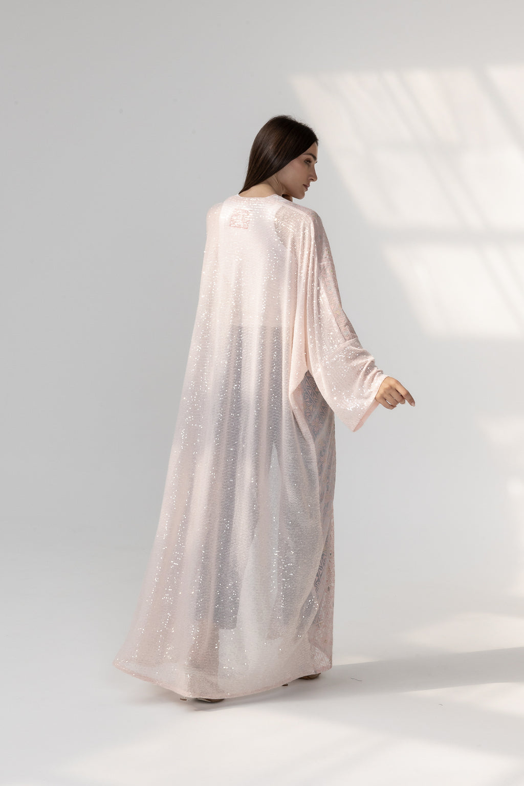 Blush Abaya with Butterfly Aplliqué