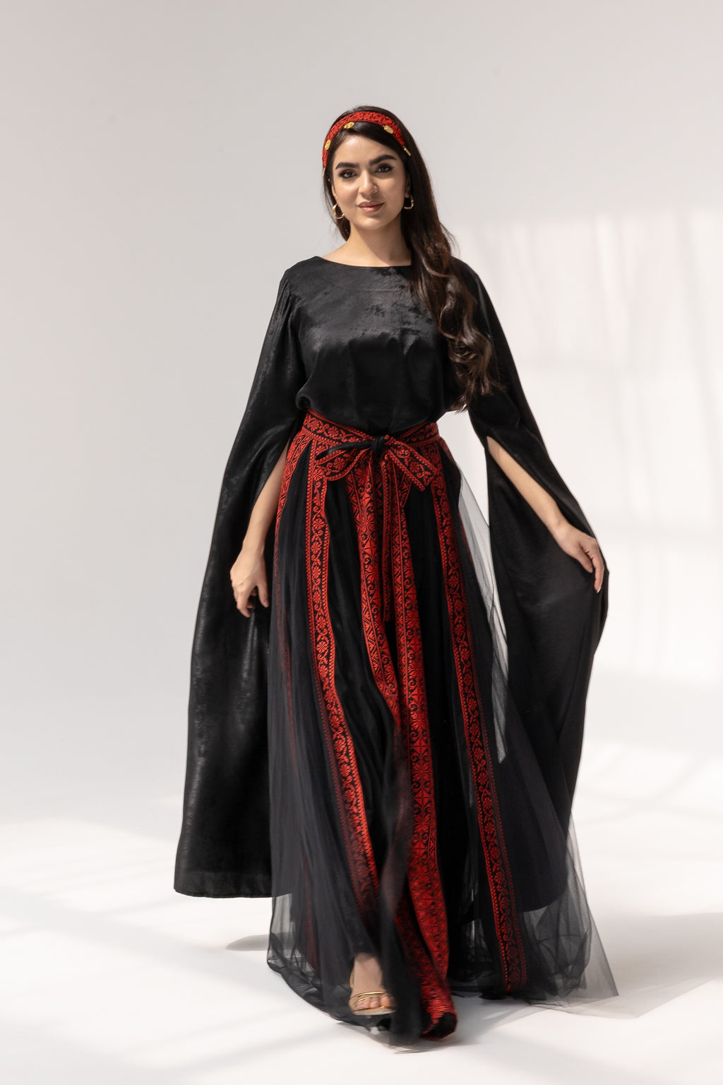 Black Dress with Detached Skirt