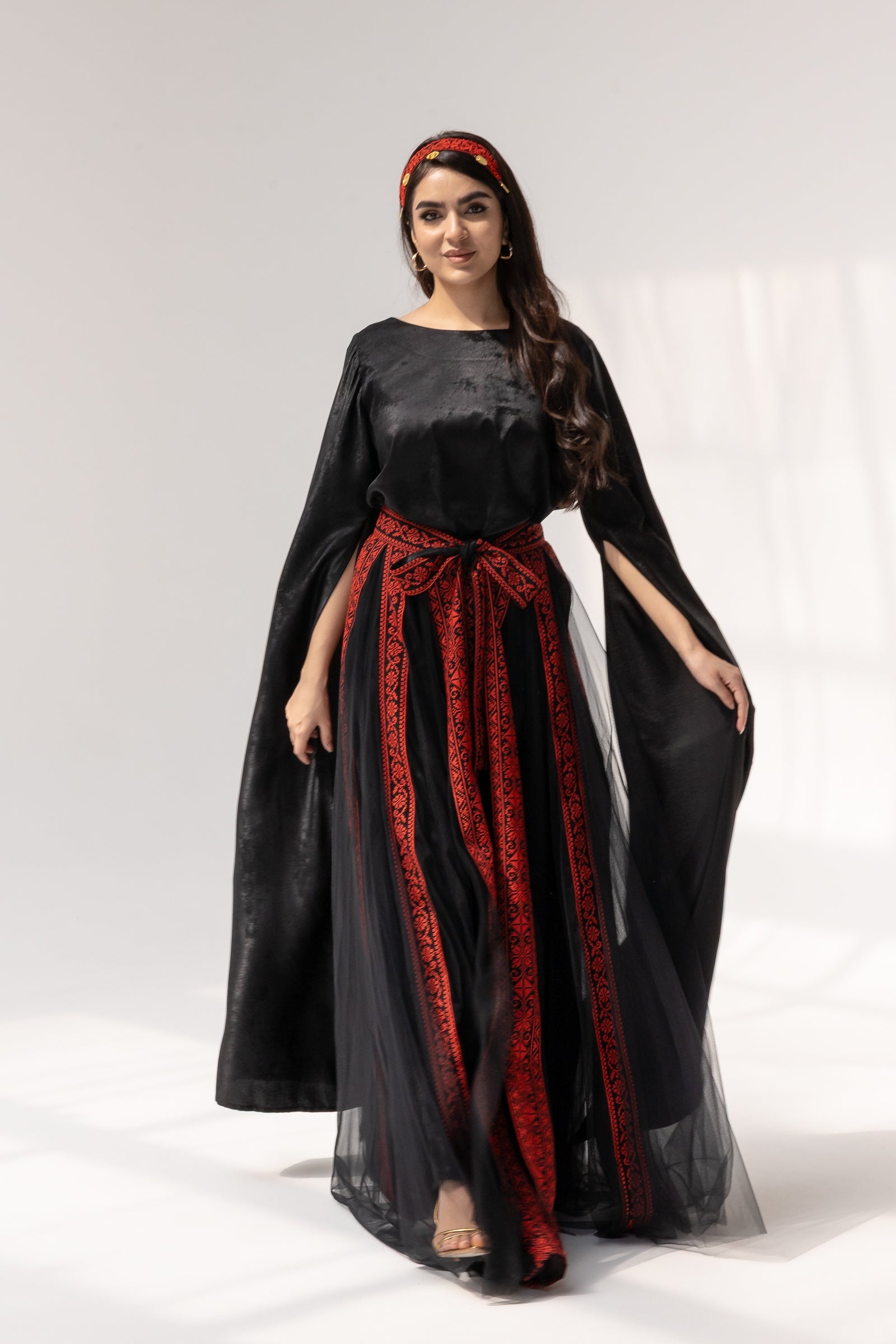 Black Dress with Detached Skirt