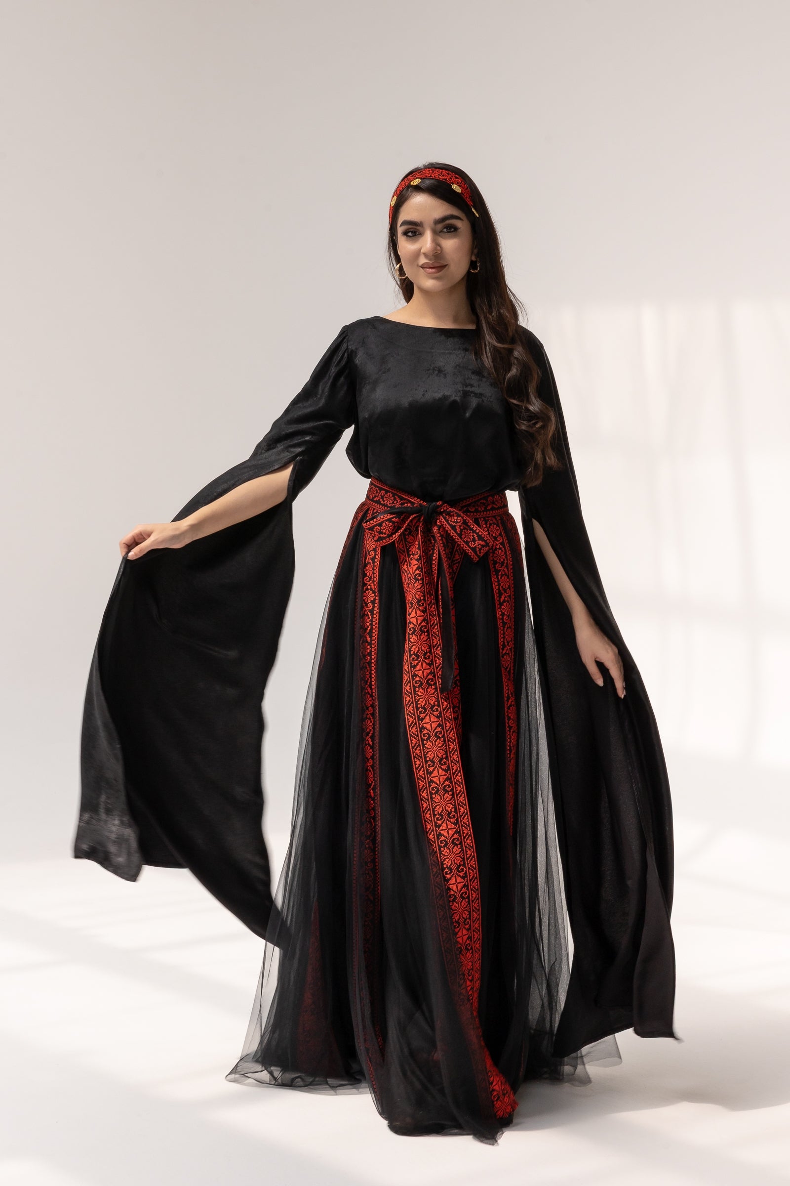 Black Dress with Detached Skirt