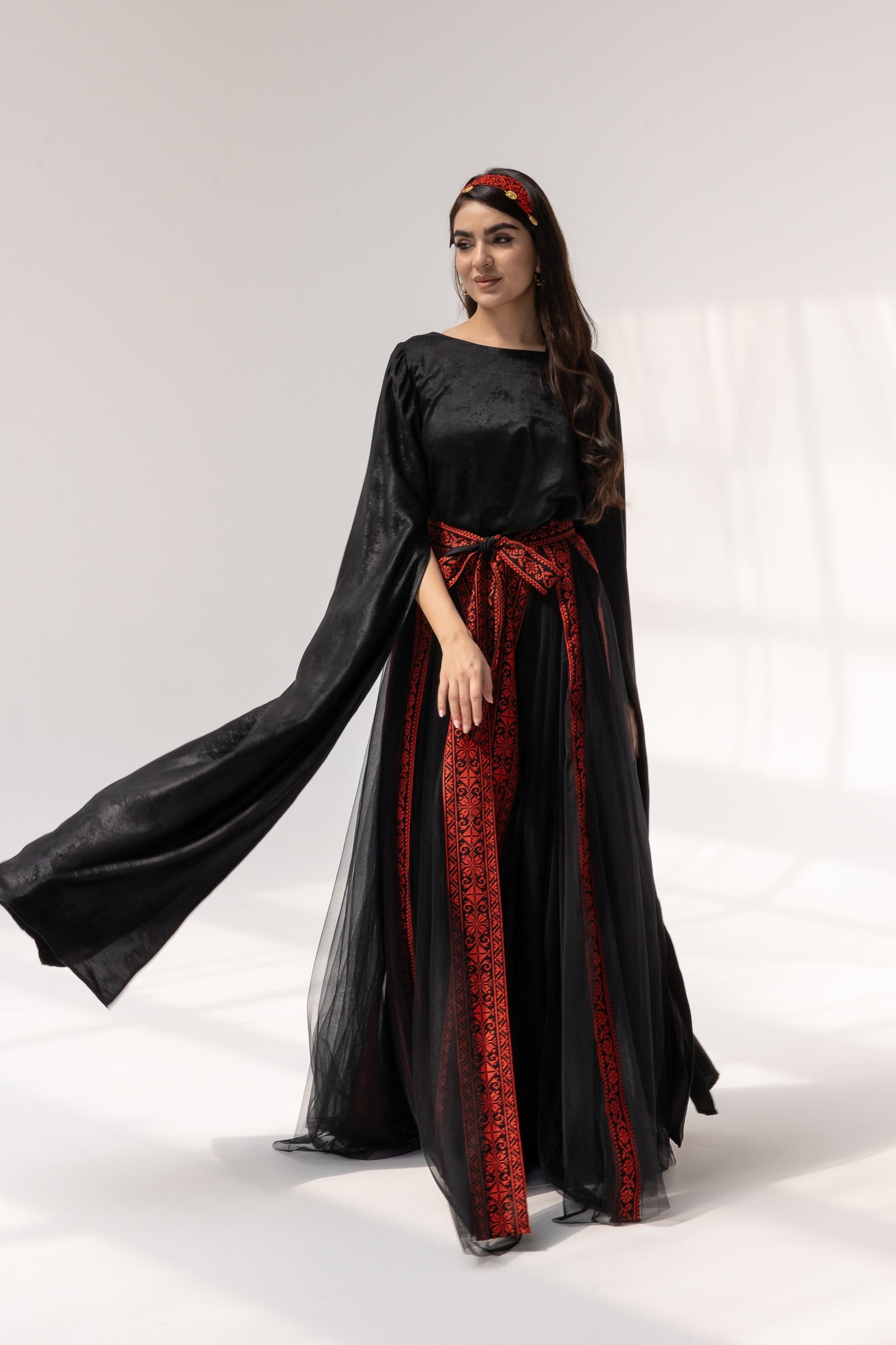 Black Dress with Detached Skirt