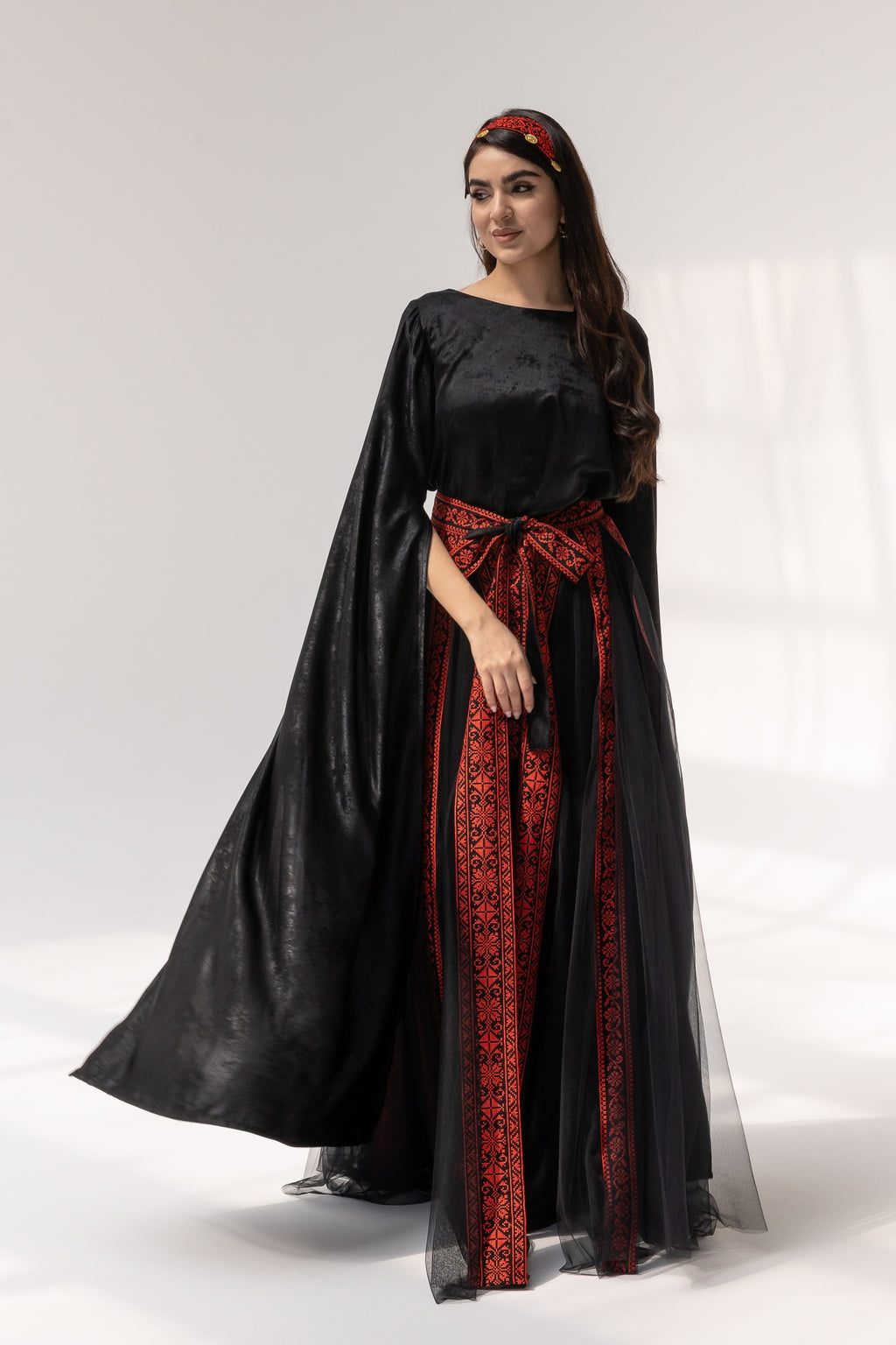 Black Dress with Detached Skirt