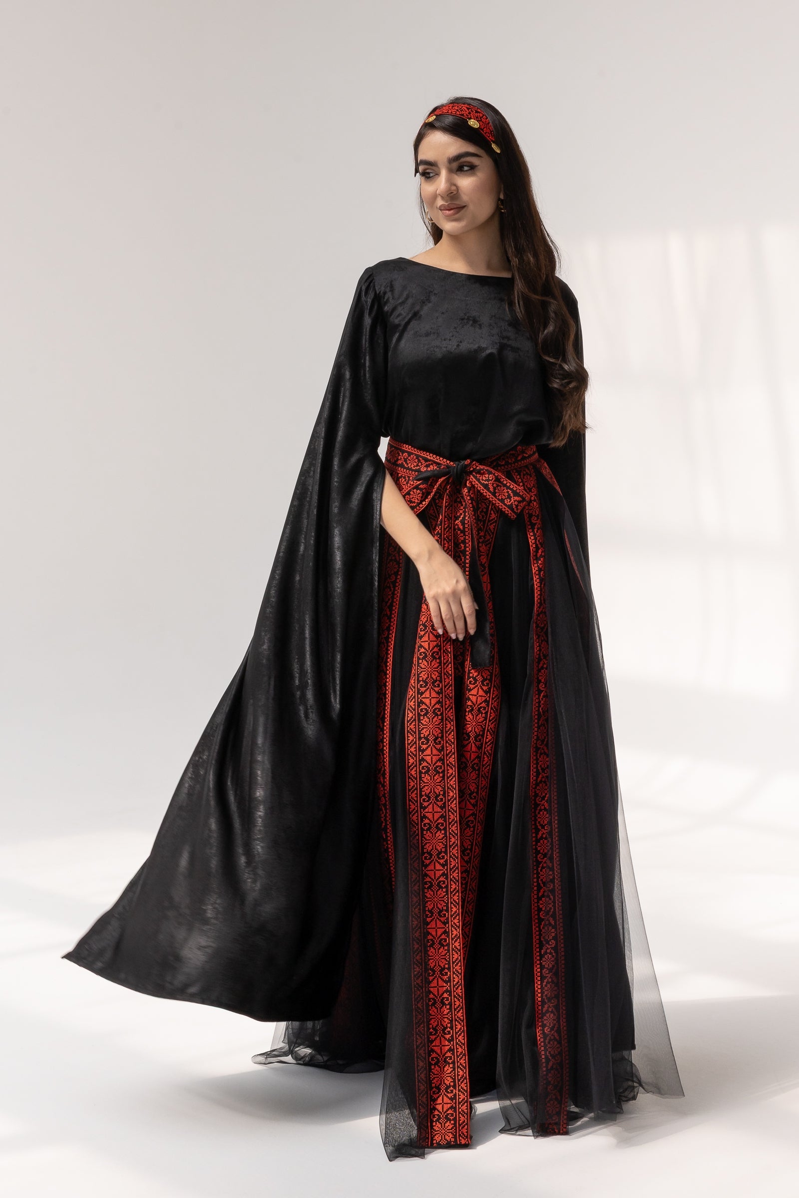 Black Dress with Detached Skirt