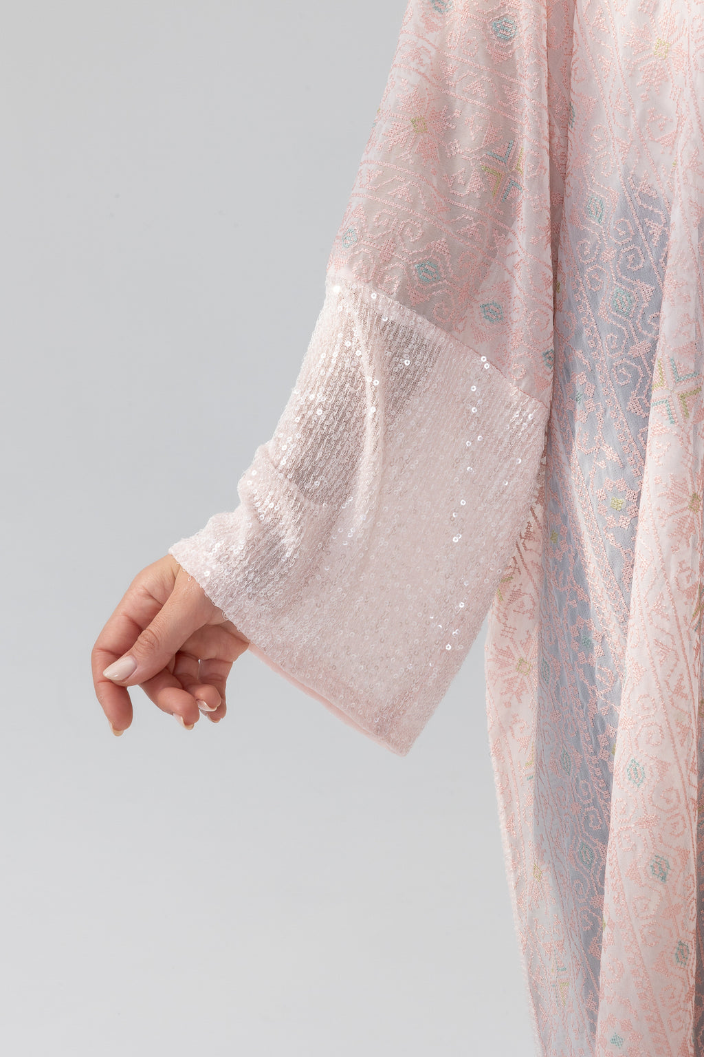 Blush Abaya with Butterfly Aplliqué