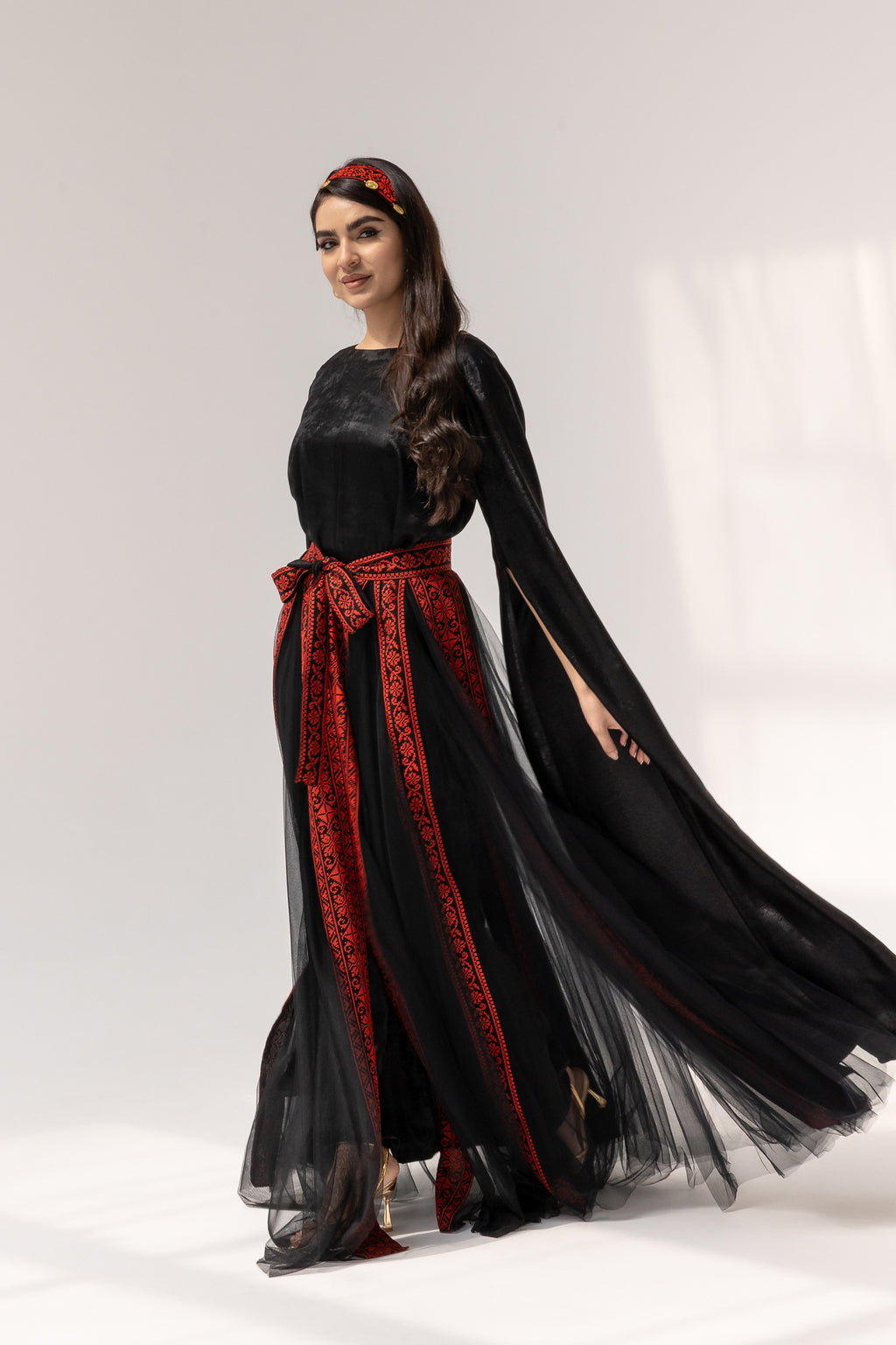 Black Dress with Detached Skirt