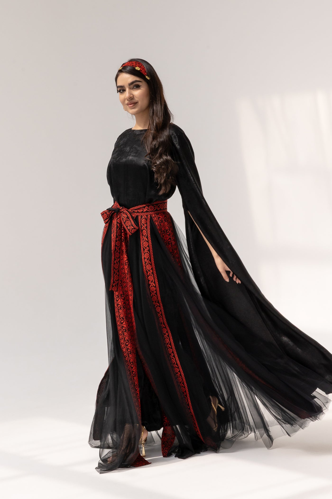 Black Dress with Detached Skirt