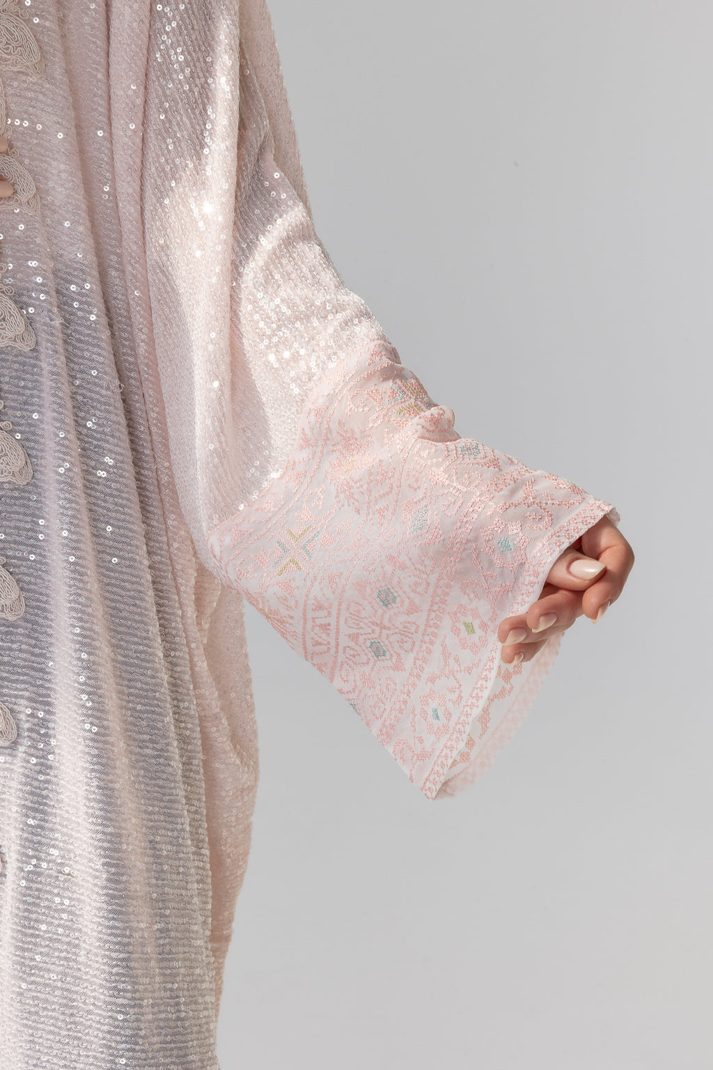 Blush Abaya with Butterfly Aplliqué