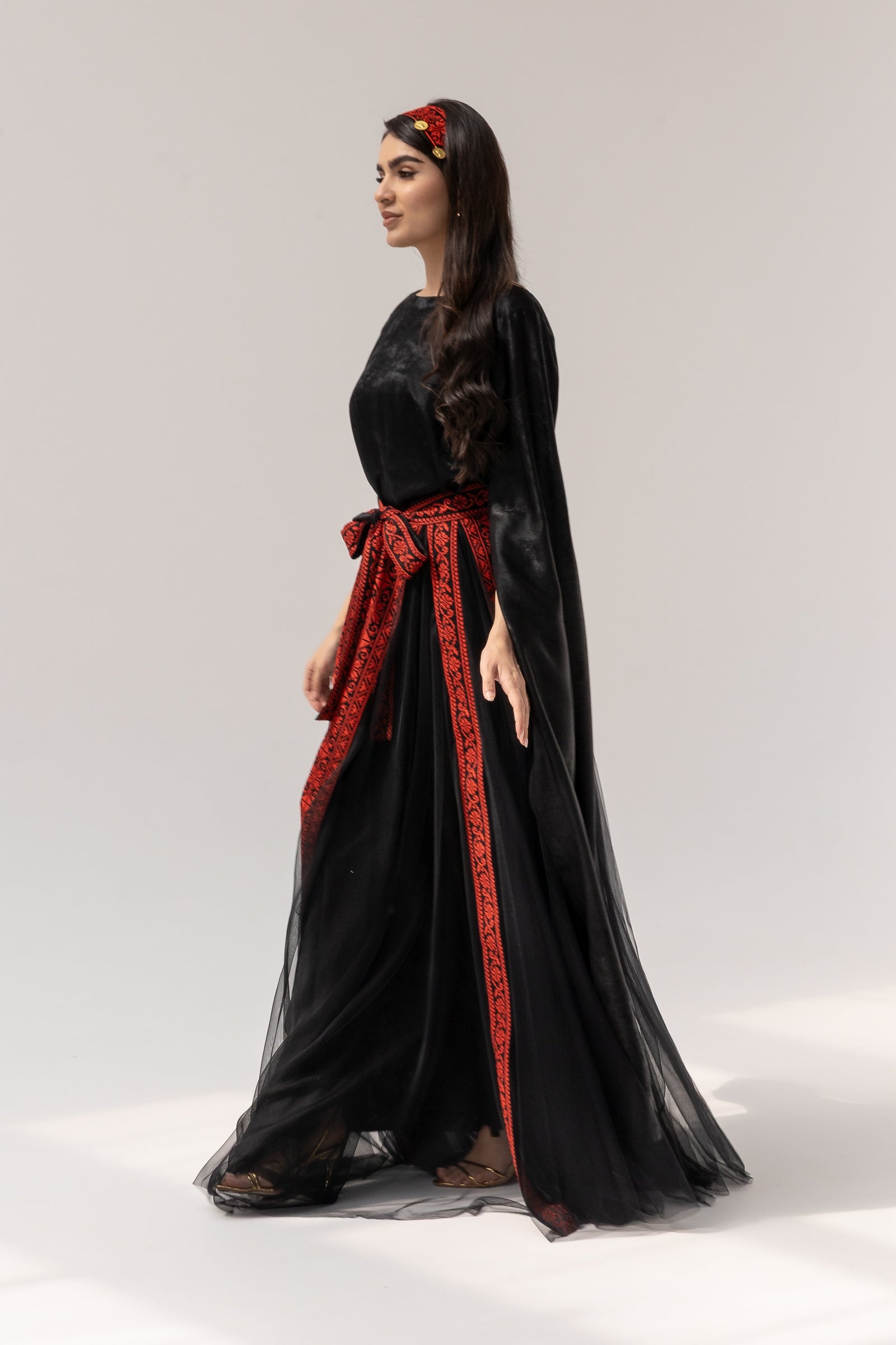 Black Dress with Detached Skirt