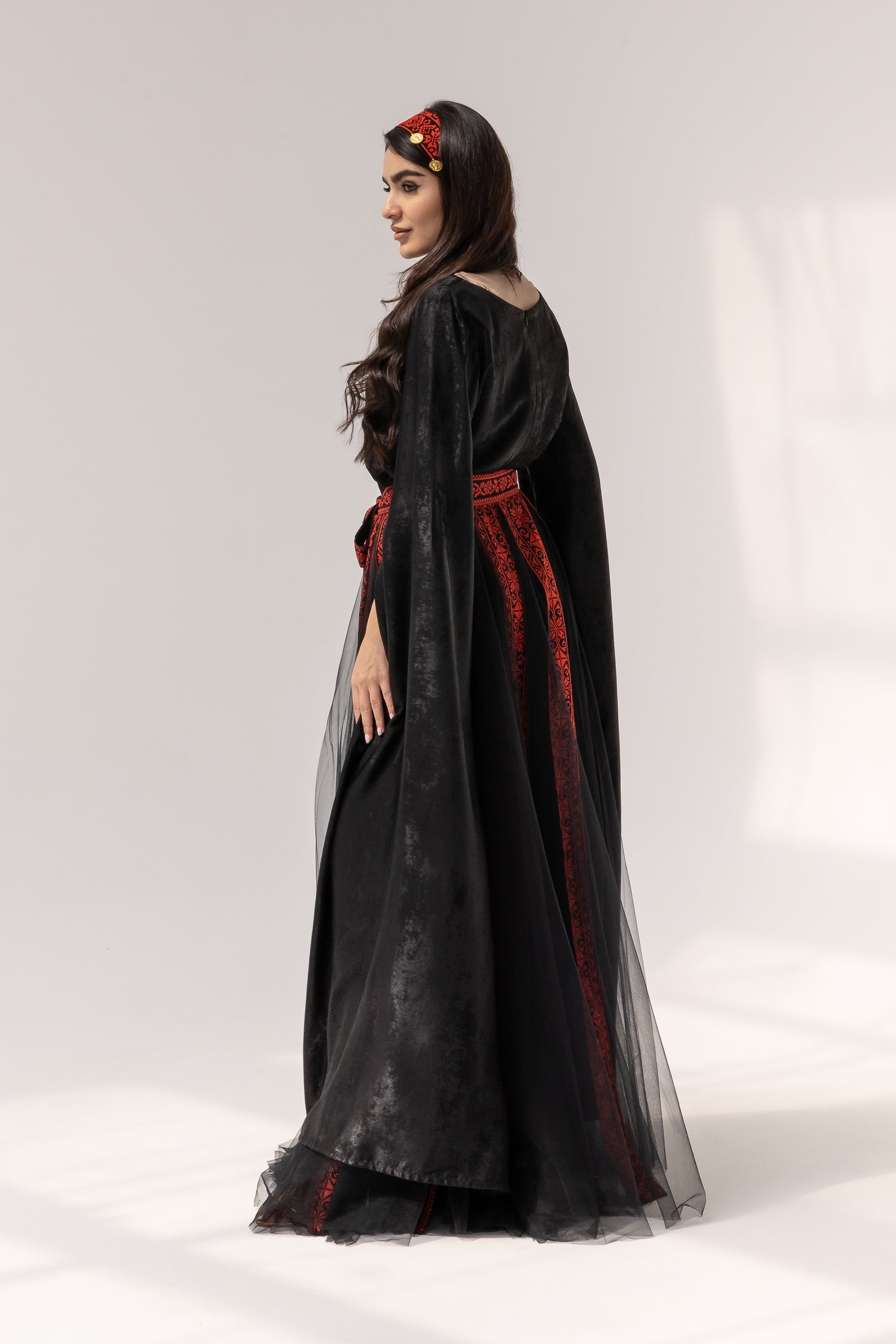 Black Dress with Detached Skirt
