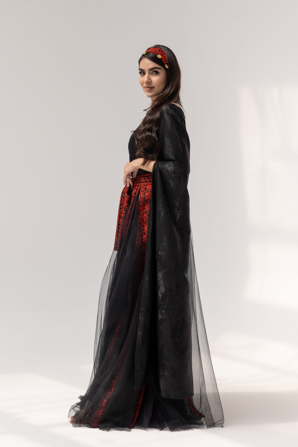 Black Dress with Detached Skirt