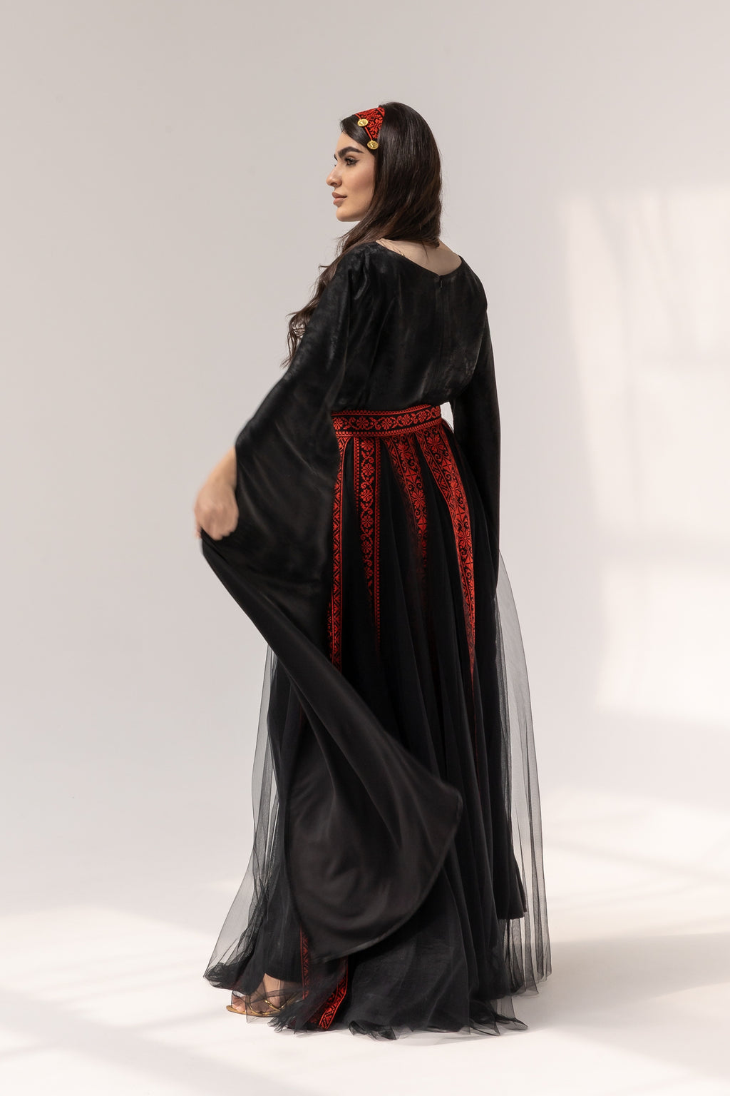 Black Dress with Detached Skirt