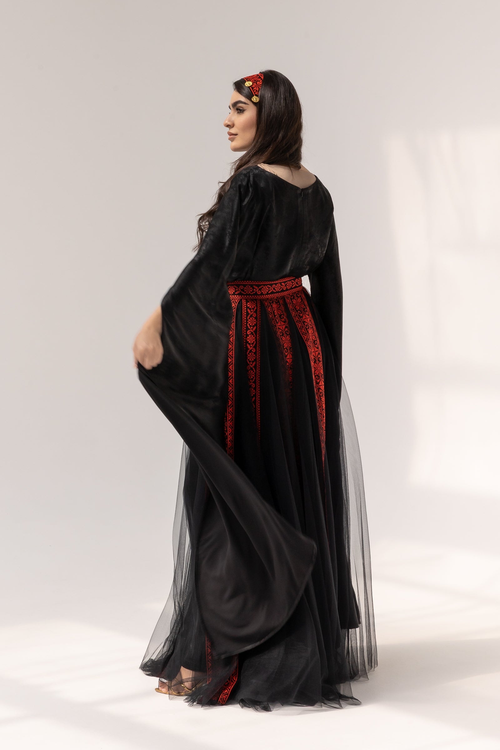 Black Dress with Detached Skirt