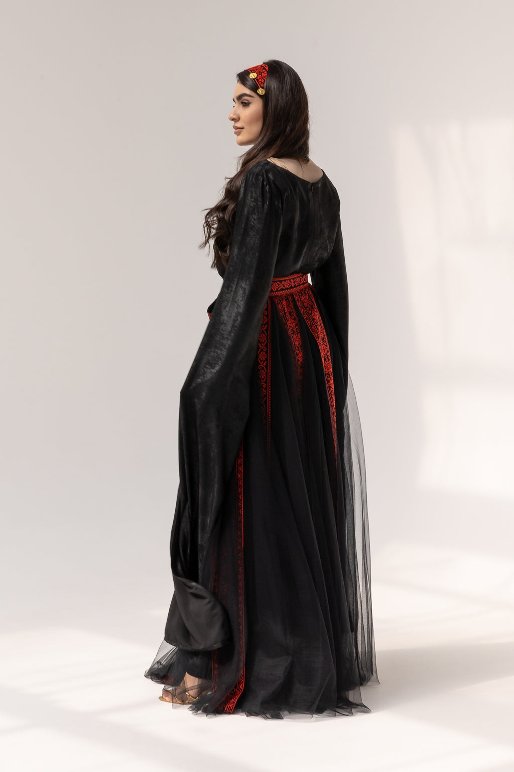 Black Dress with Detached Skirt