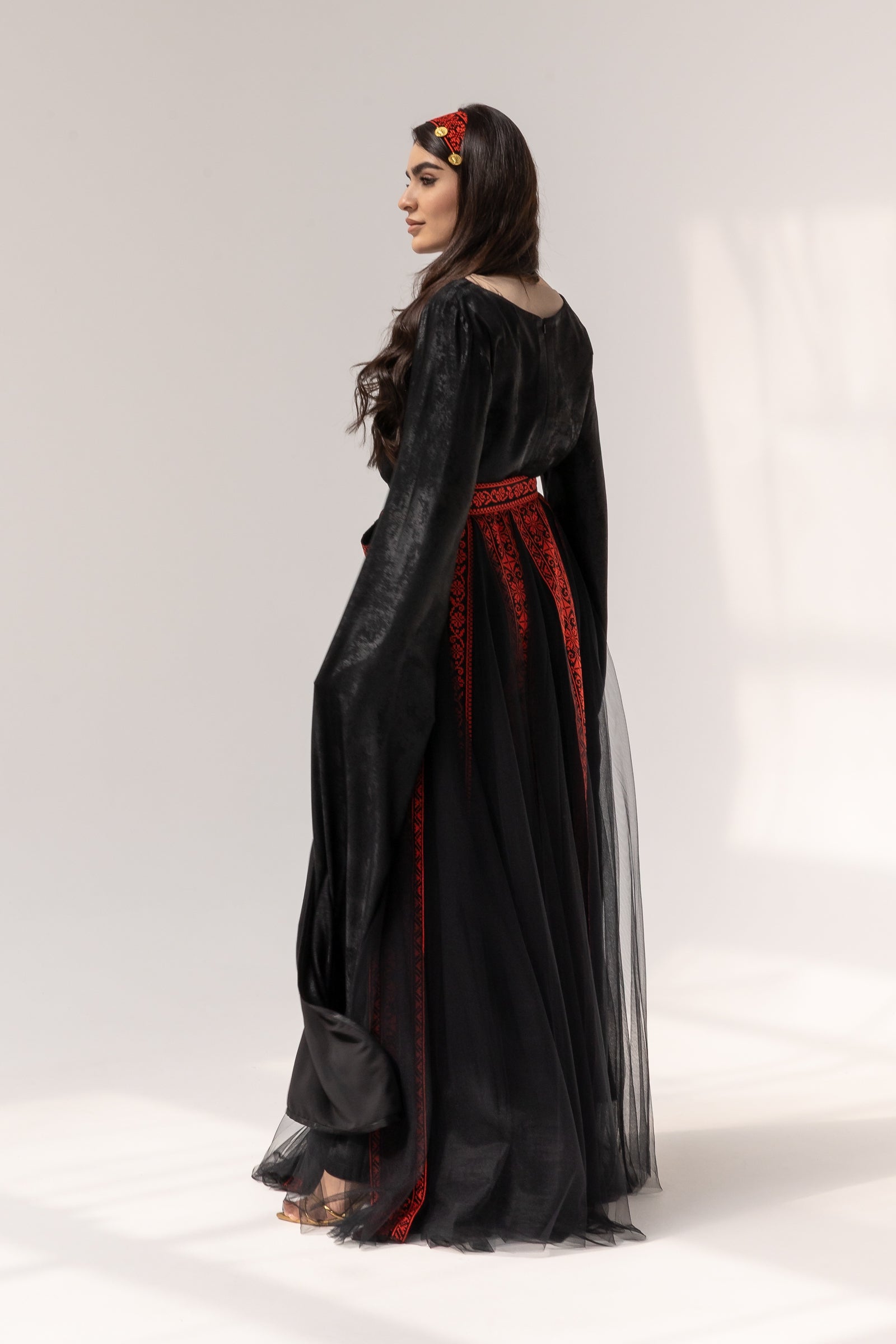 Black Dress with Detached Skirt