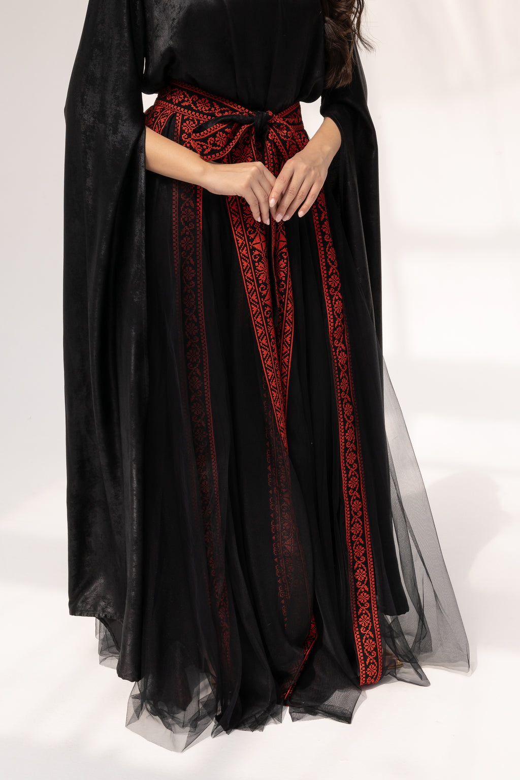 Black Dress with Detached Skirt