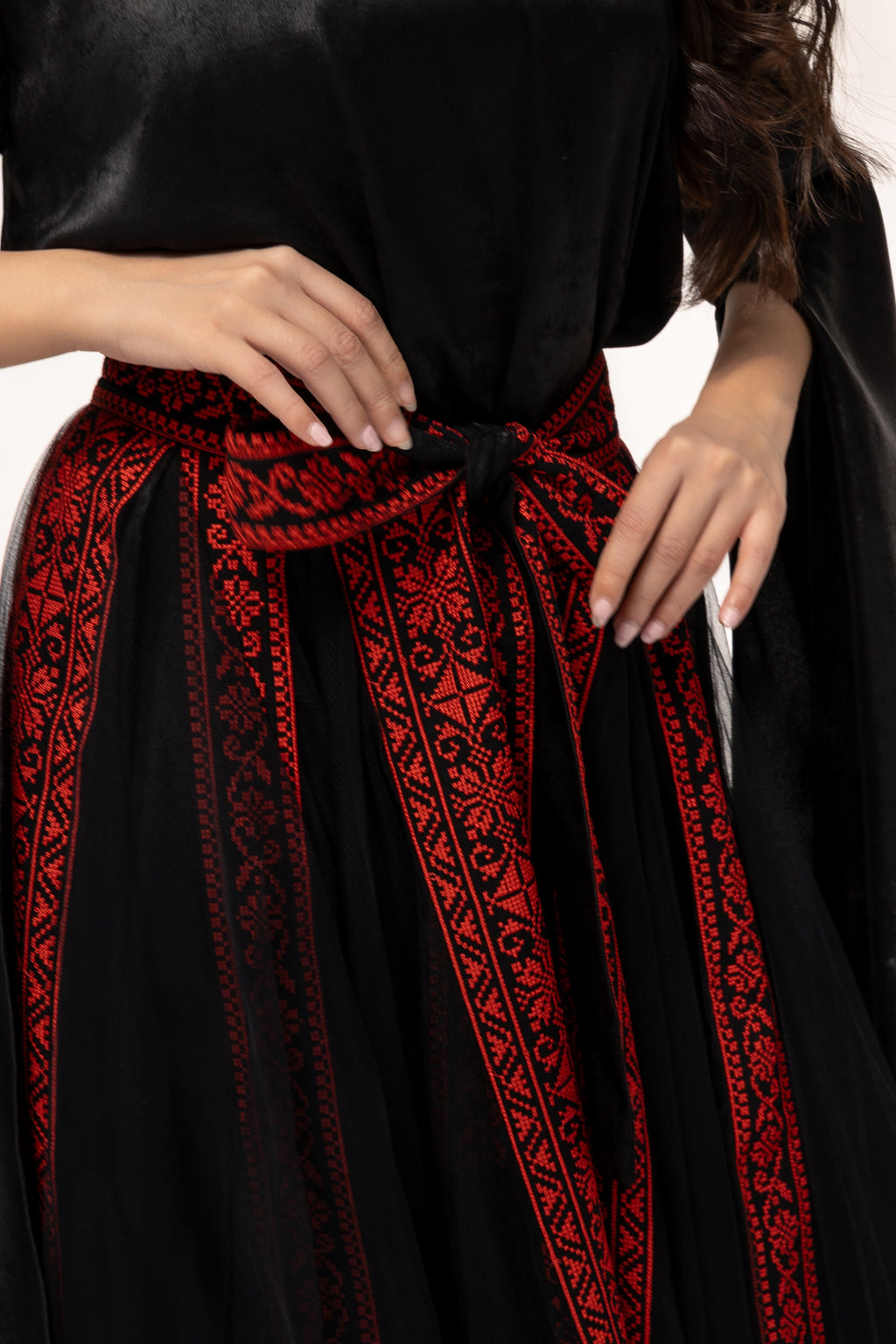 Black Dress with Detached Skirt