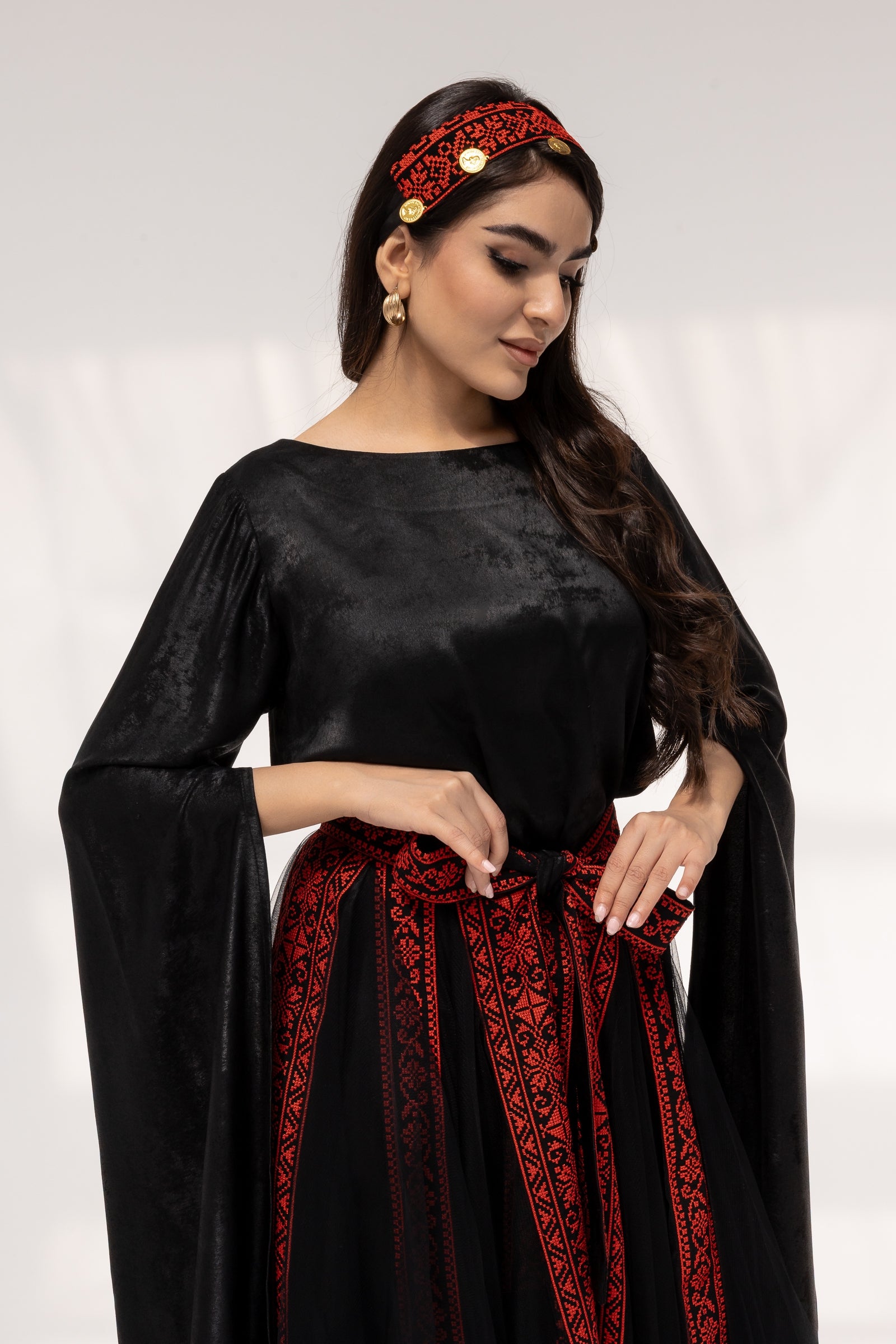 Black Dress with Detached Skirt