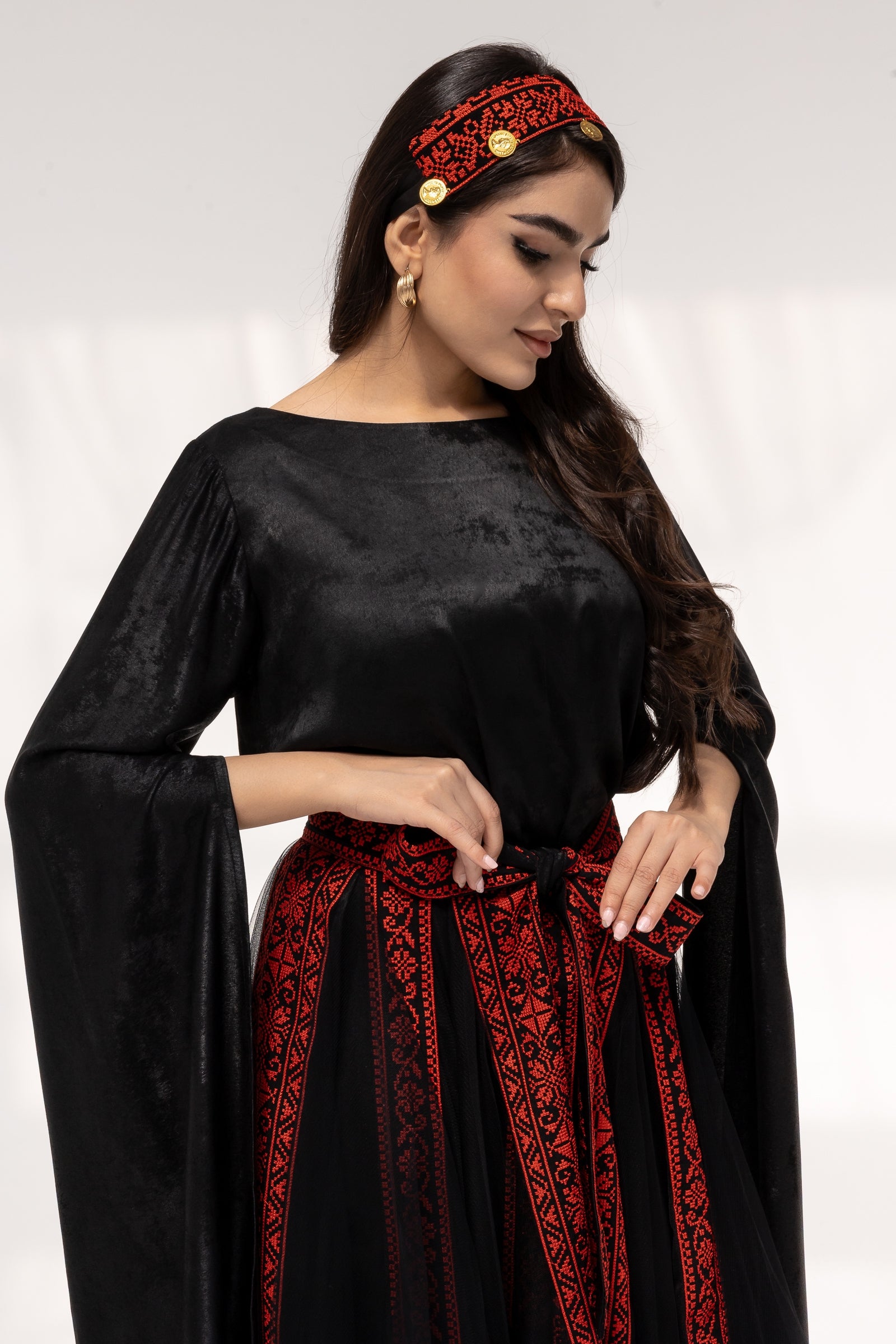 Black Dress with Detached Skirt