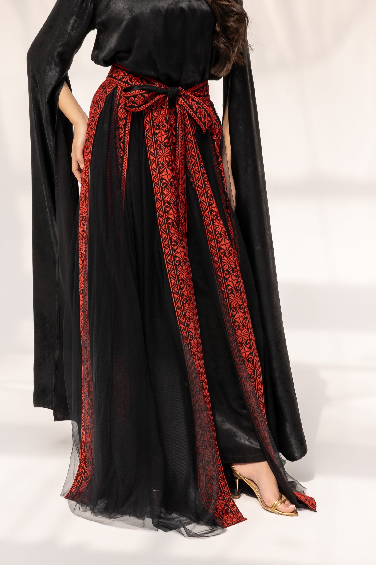 Black Dress with Detached Skirt